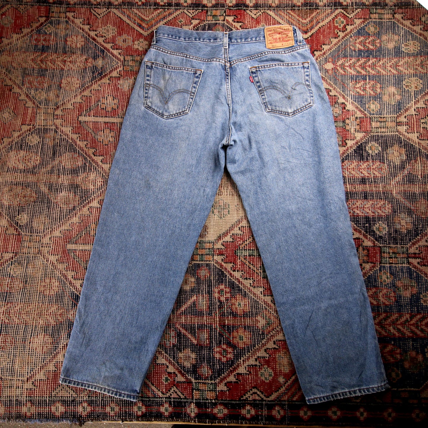 Levi's 550 W34 L28 Tapered Leg Relaxed Fit Blue Denim Jeans