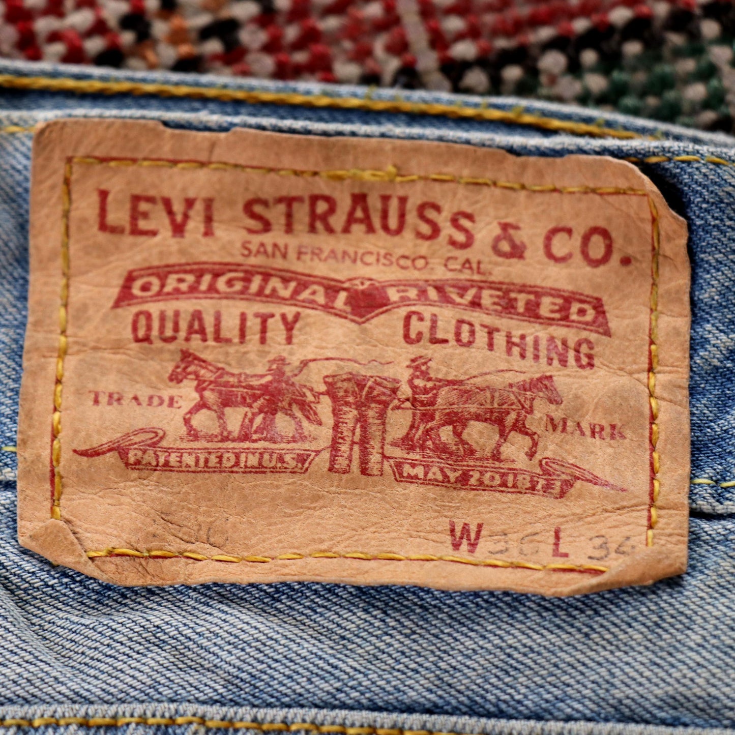Levi's 506 Red Tab W28 L34 Straight Leg Blue Denim Jeans