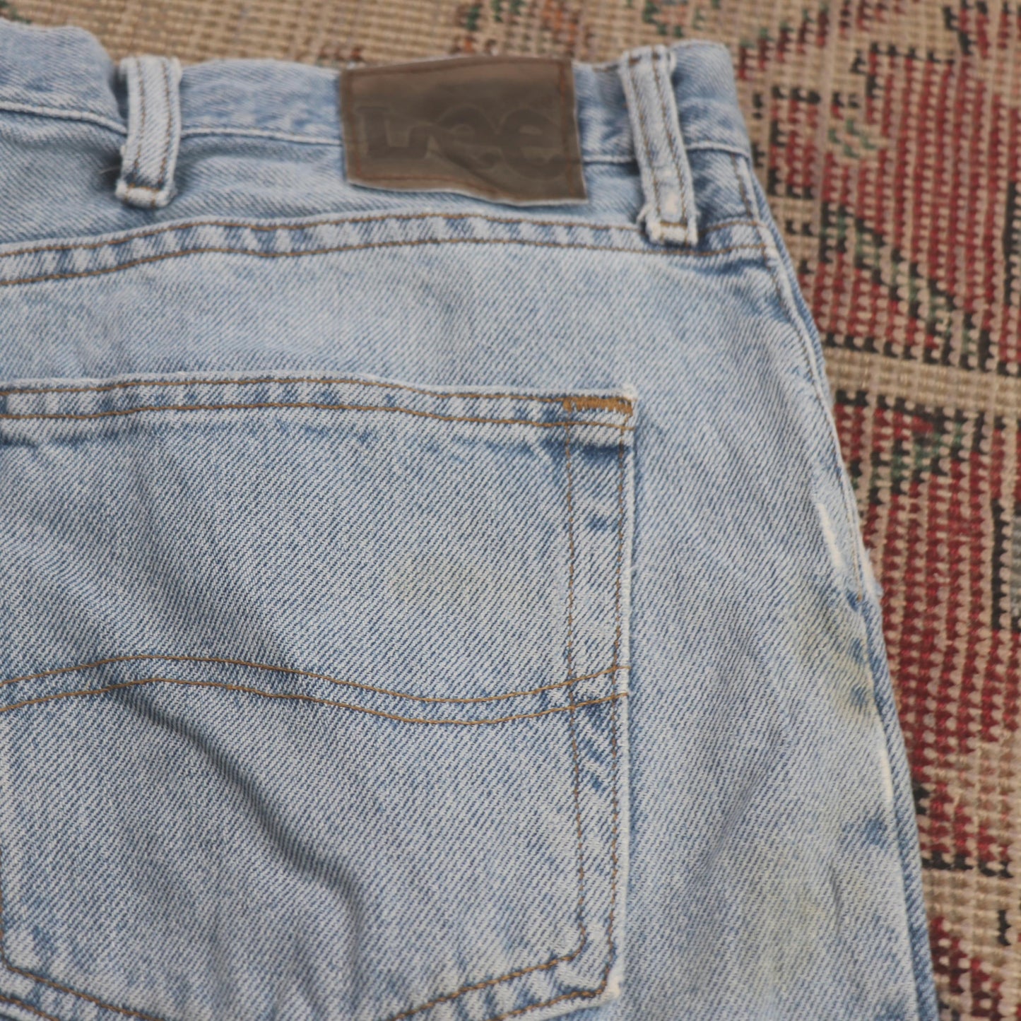 Lee W36 L29 Tapered Leg Relaxed Fit Classic Ripped Style Blue Denim Jeans