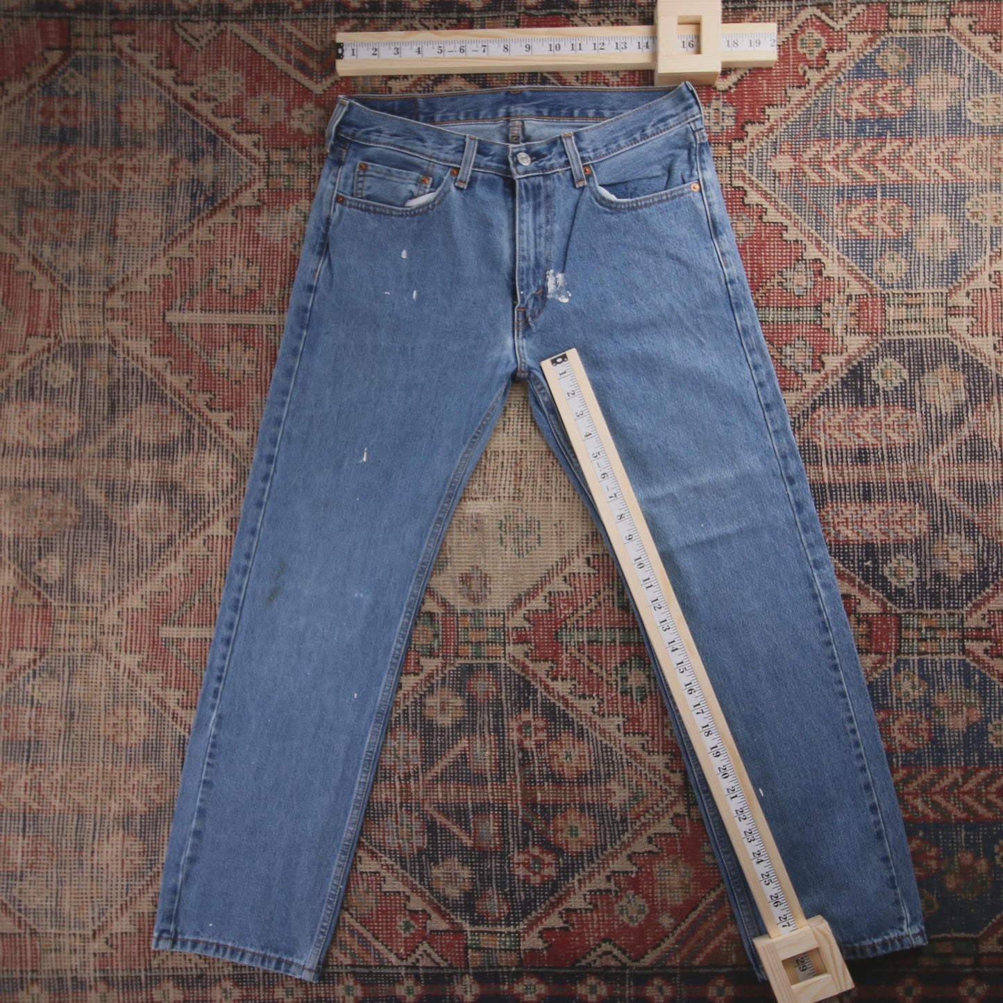 Levi's 505 Red Tab W32 L29 Straight Leg Regular Fit Blue Denim Jeans