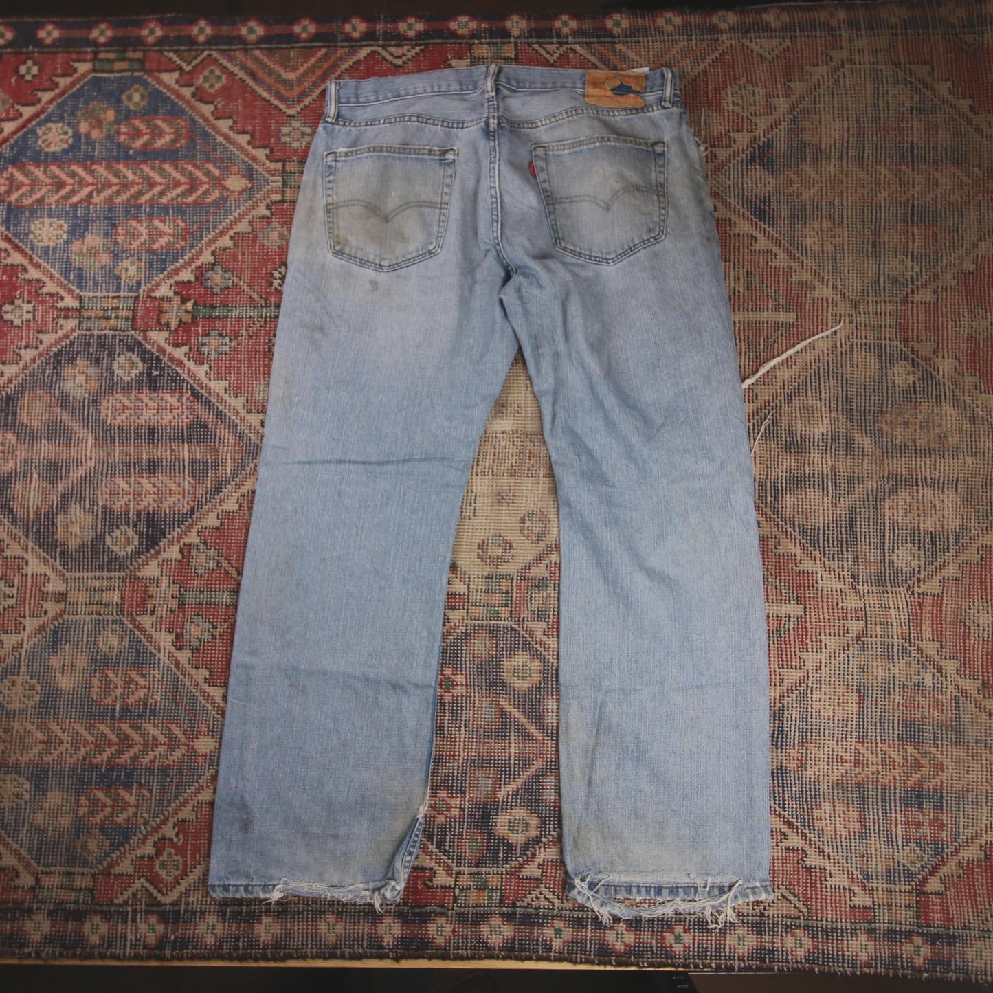 Levi's 569 W36 L30 Straight Leg Loose Fit Classic Ripped Style Blue Denim Jeans