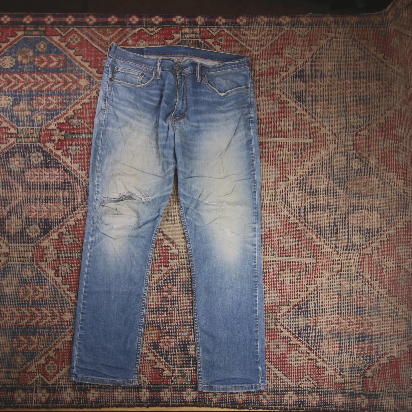 Levi's 511 W38 L28 Slim Fit Classic Ripped Style Blue Denim Jeans