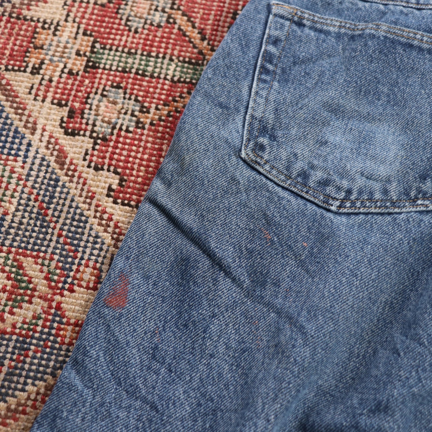Wrangler W30 L29 Straight Leg Relaxed Fit Blue Denim Jeans