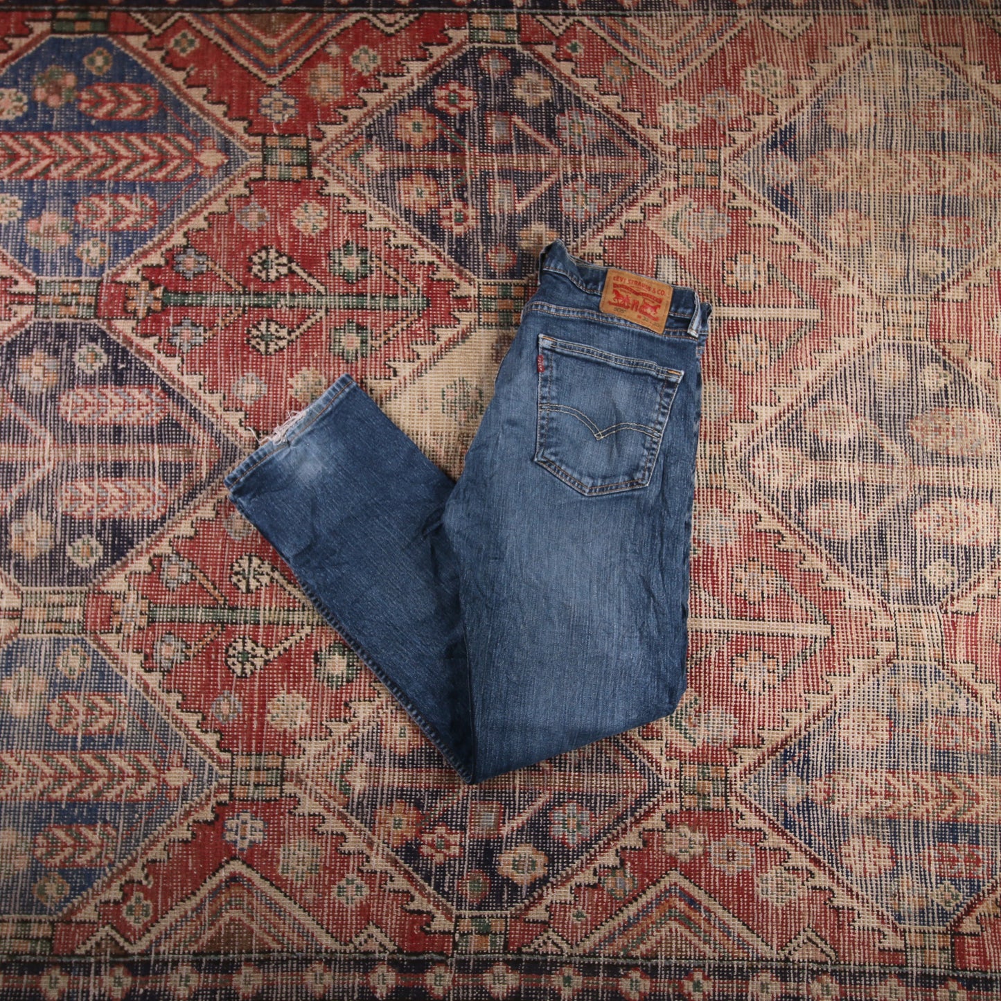 Levi's 505 W34 L30 Straight Leg Regular Fit Blue Denim Jeans