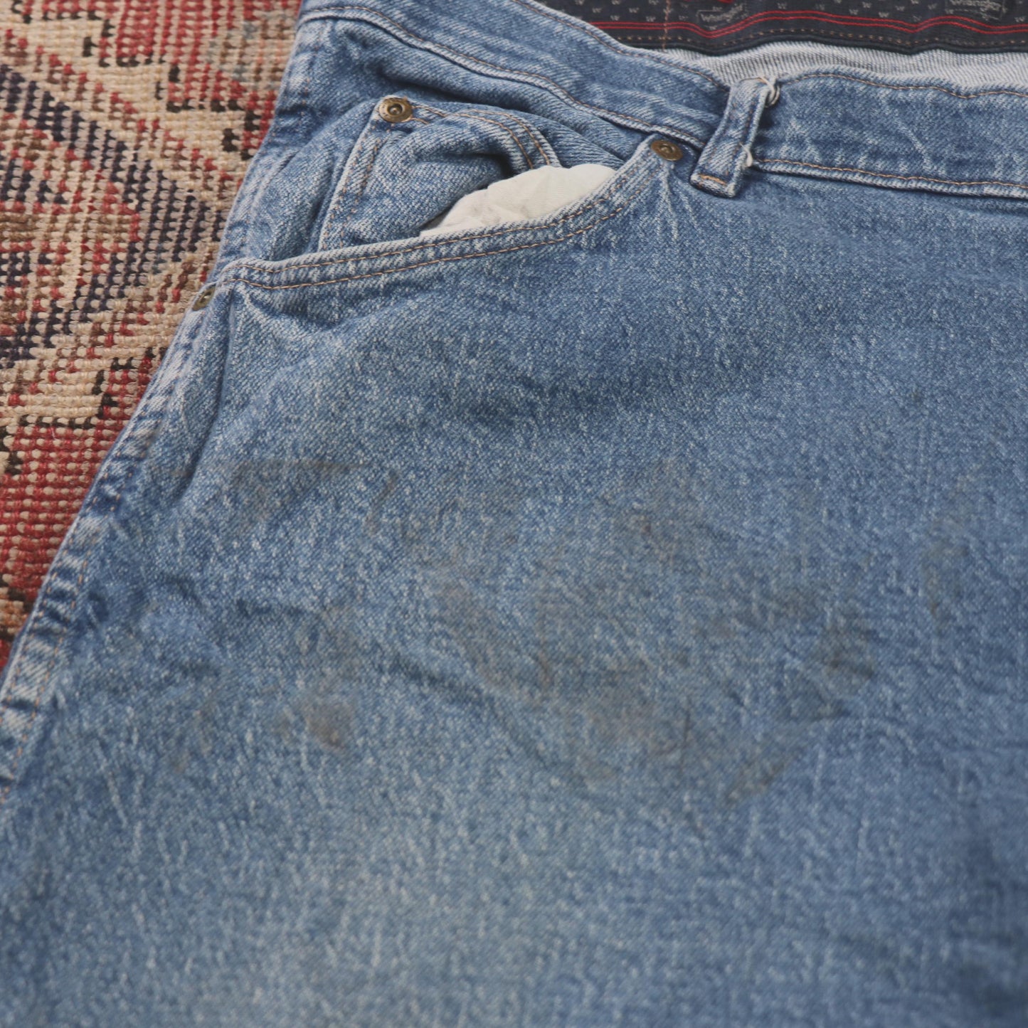 Wrangler W40 L26 Straight Leg Relaxed Fit Blue Denim Jeans