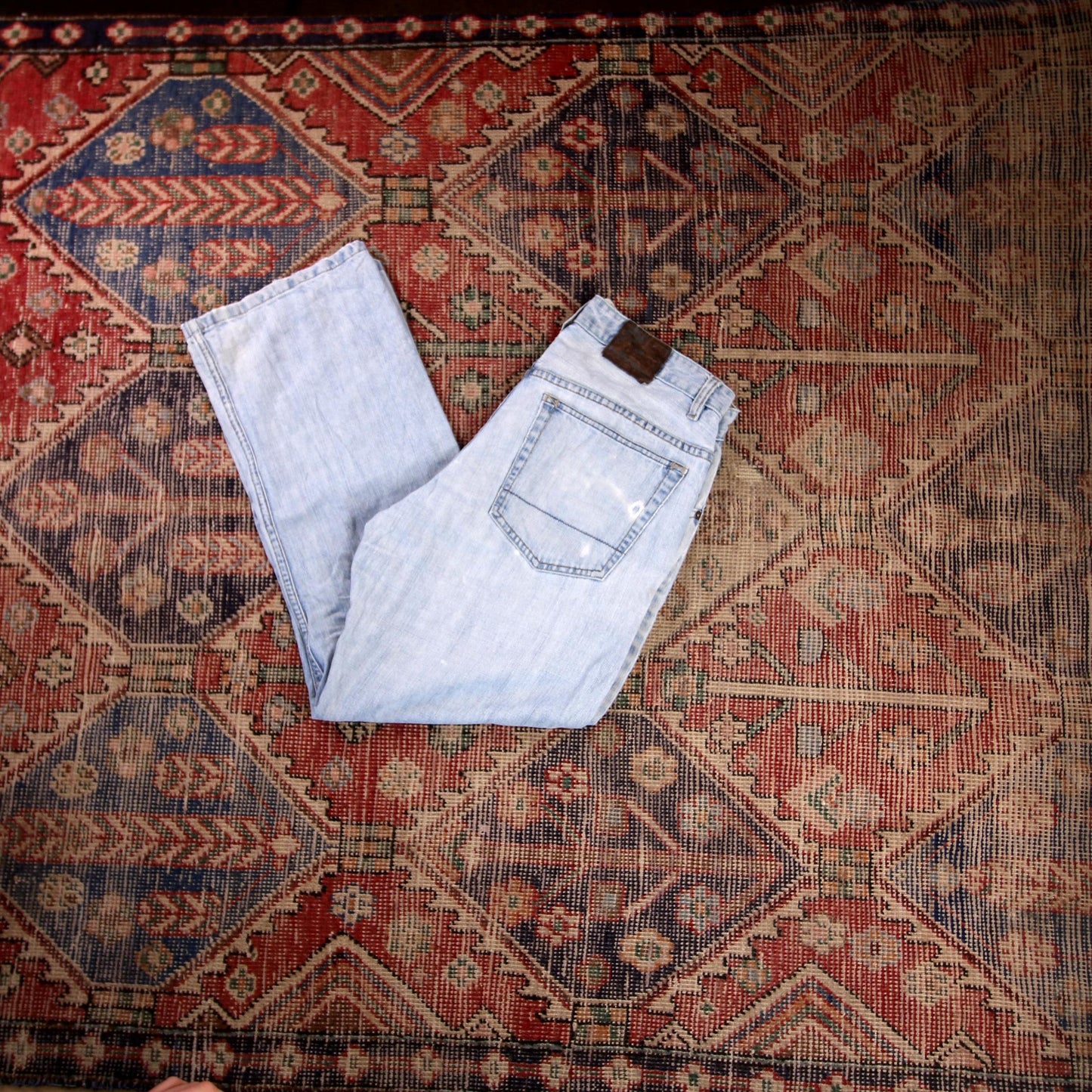 Lee W34 L30 Straight Leg Relaxed Fit Blue Denim Jeans