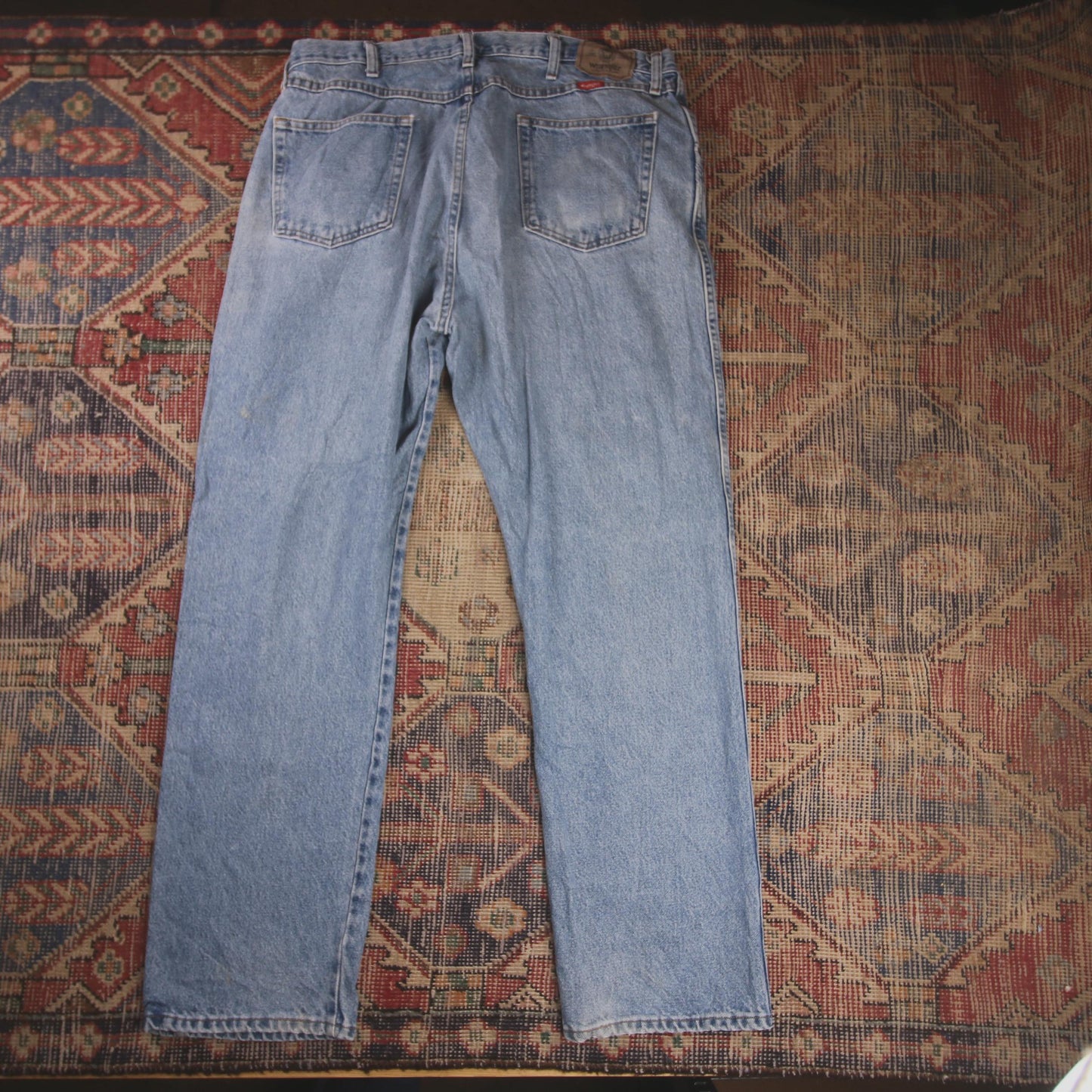 Wrangler W38 L31 Straight Leg Blue Denim Jeans