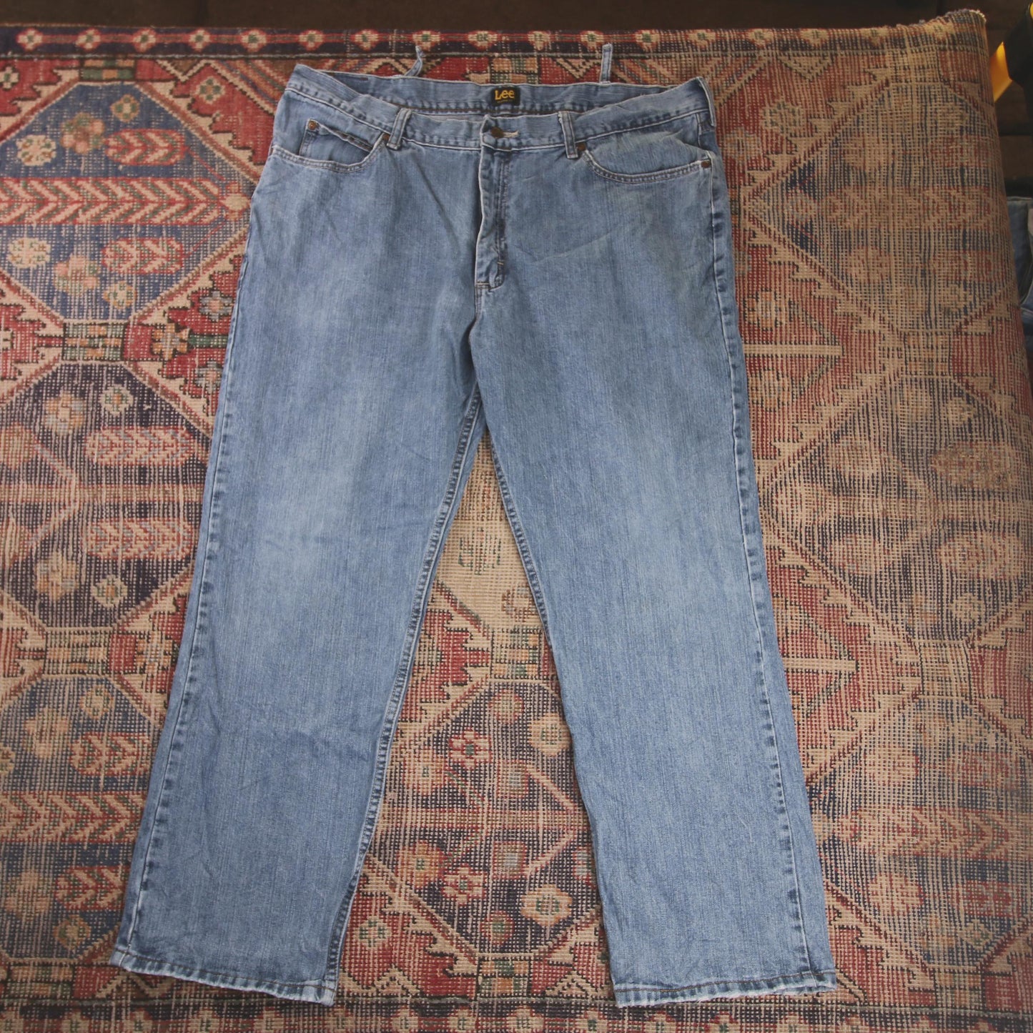 Lee W42 L29 Straight Leg Relaxed Fit Blue Denim Jeans
