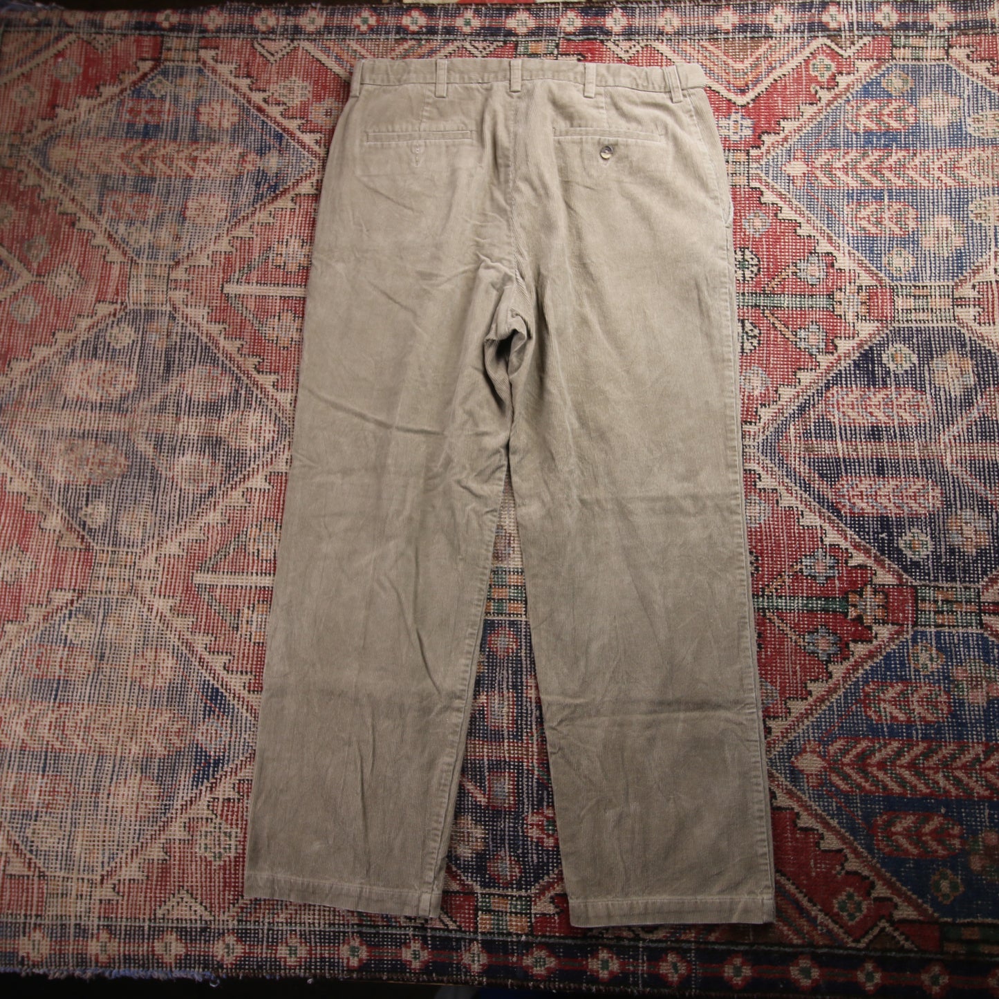 Unbranded W34 L29 Straight Leg Beige Corduroy Trousers