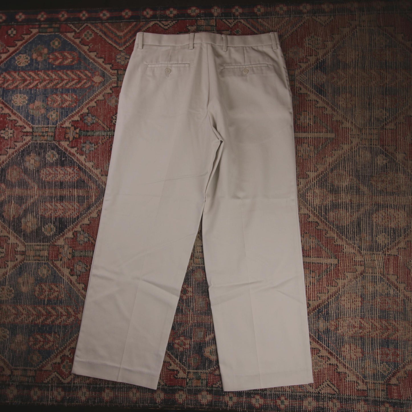 IZOD W36 L29 Straight Leg Beige Cotton Blend Trousers