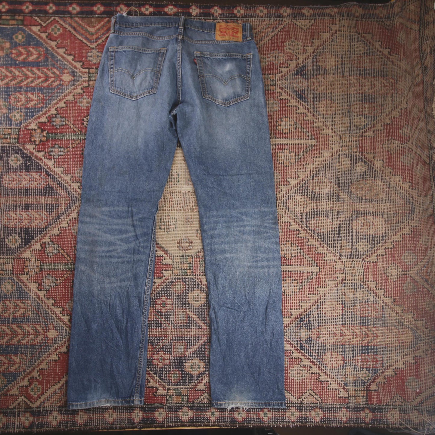 Levi's 505 W34 L32 Straight Leg Regular Fit Blue Denim Jeans