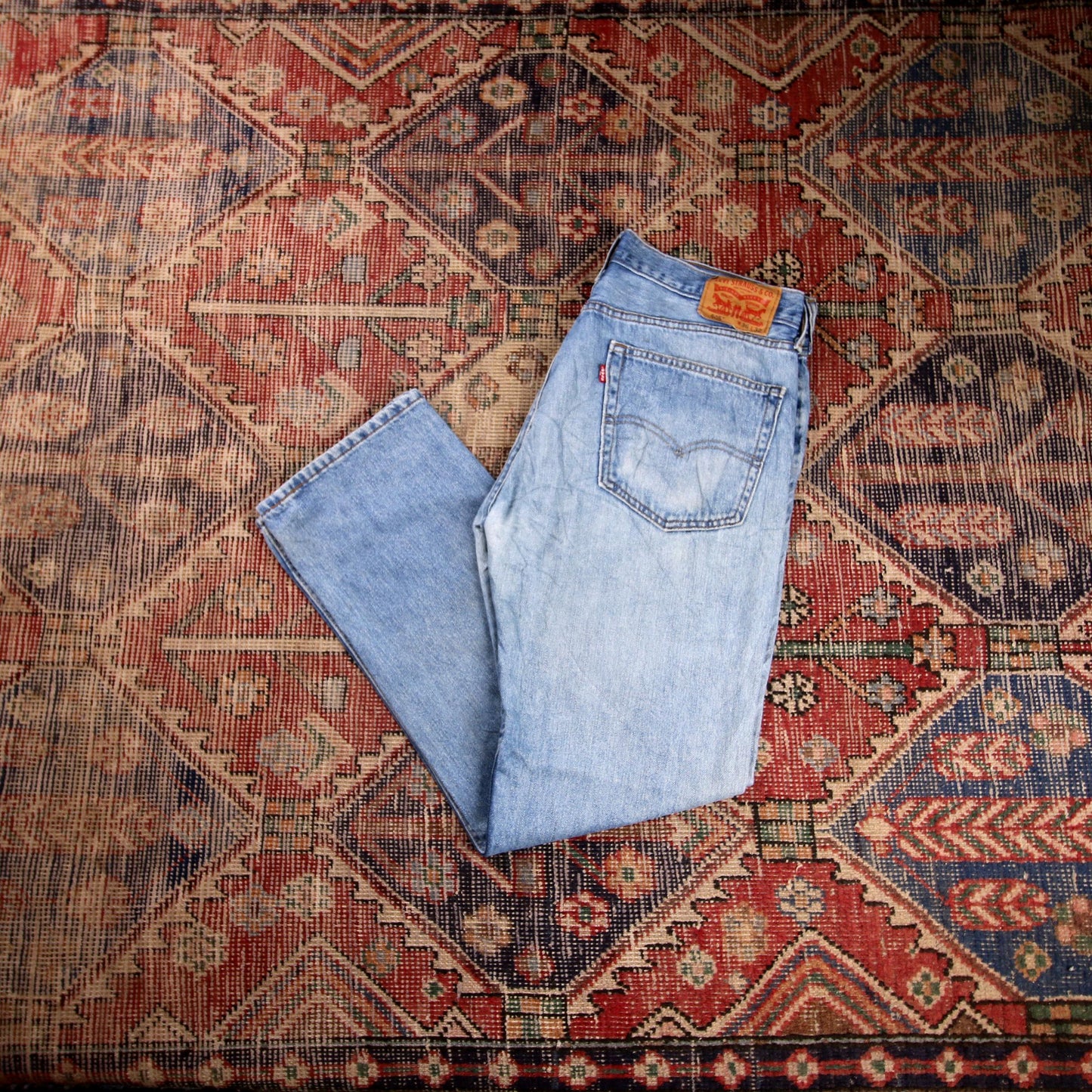Levi's 505 W36 L31 Straight Leg Regular Fit Blue Denim Jeans