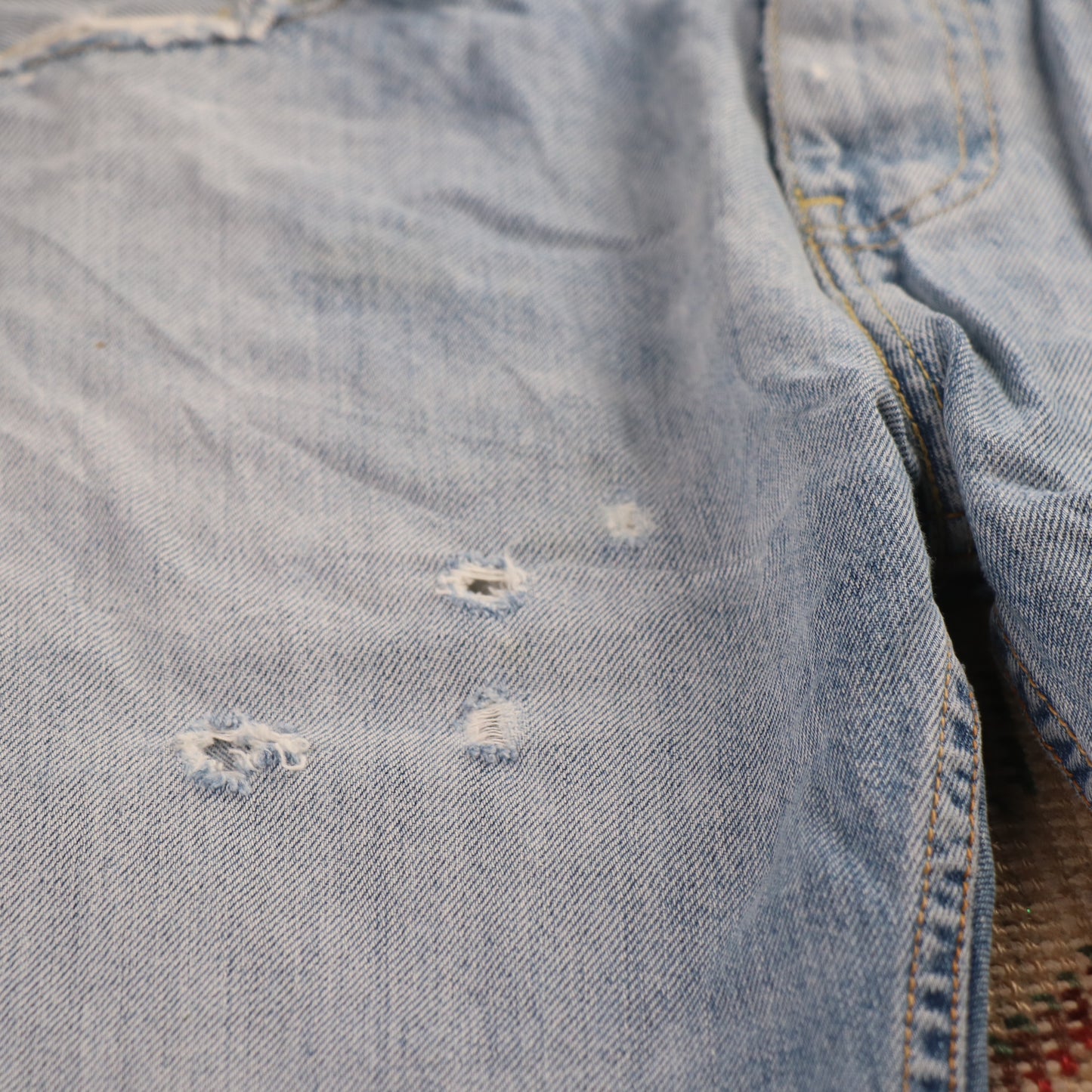 Levi's 504 Red Tab W30 L34 Straight Leg Regular Fit Classic Ripped Style Blue De
