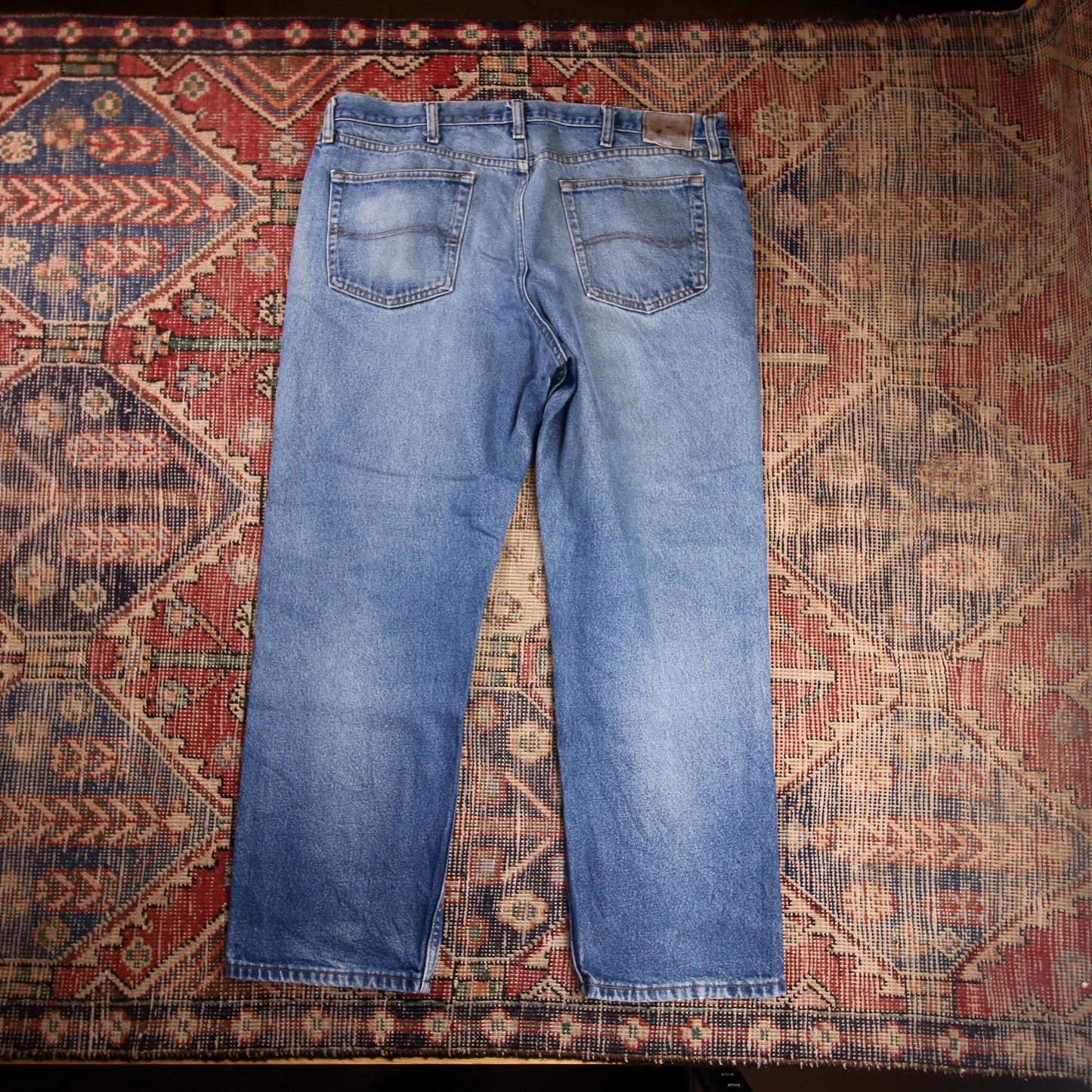 Lee W38 L28 Straight Leg Regular Fit Blue Denim Jeans