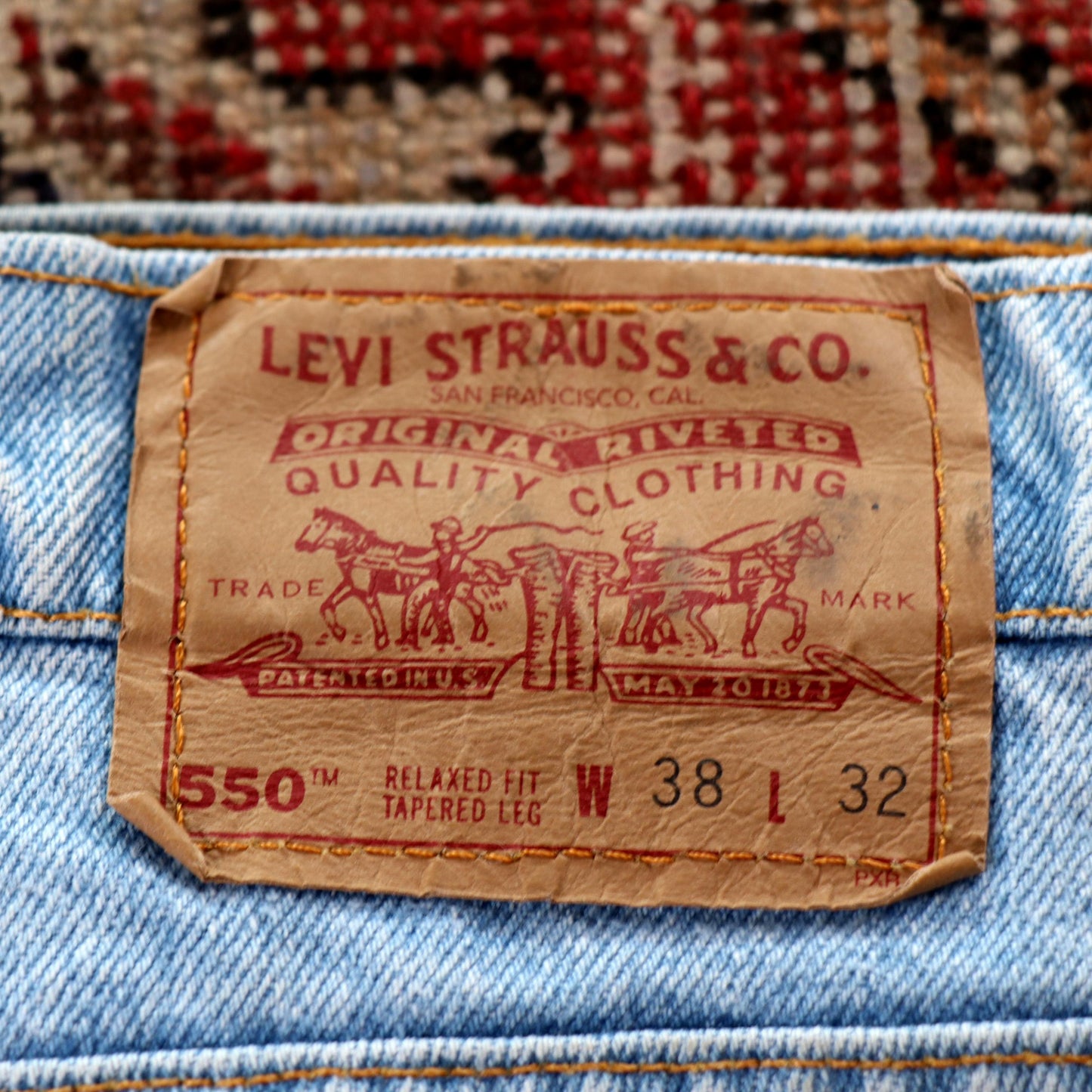 Levi's 550 Red Tab W28 L31 Tapered Leg Relaxed Fit Blue Denim Jeans