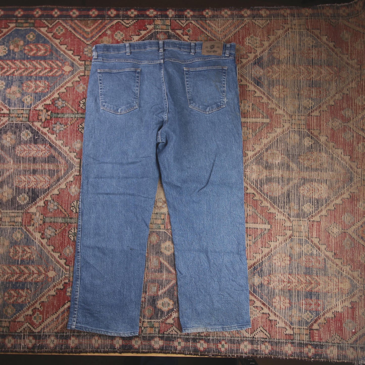 Wrangler W40 L26 Straight Leg Relaxed Fit Blue Denim Jeans