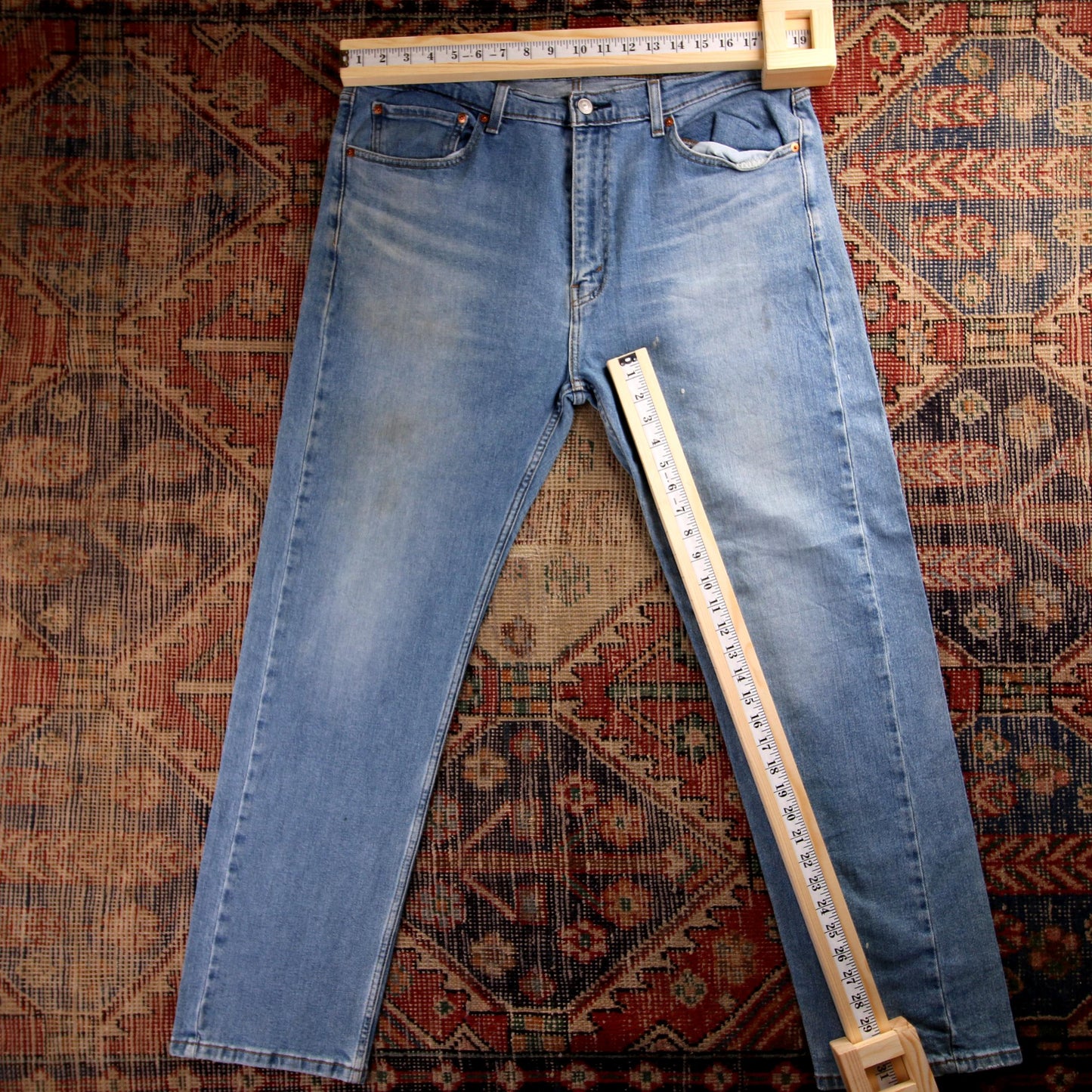 Levi's 505 Red Tab W34 L31 Straight Leg Regular Fit Blue Denim Jeans