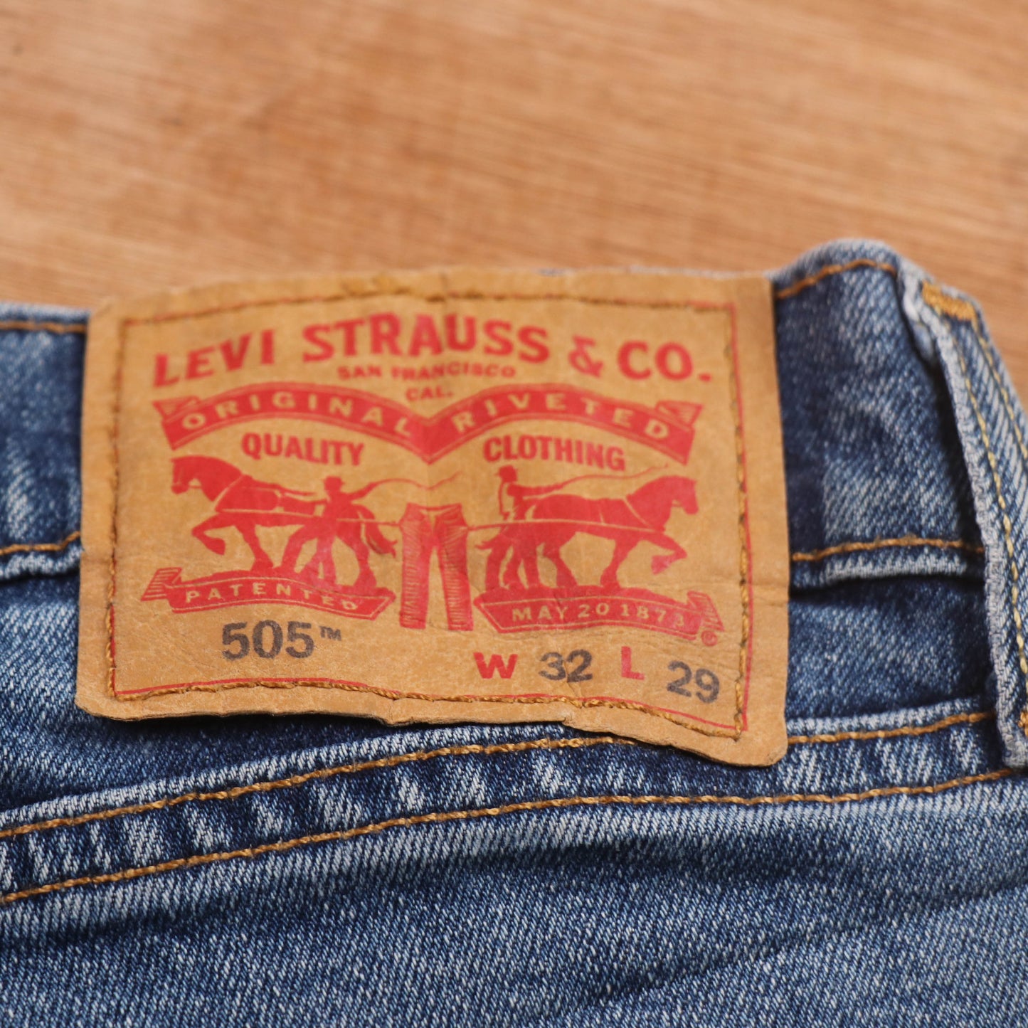 Levi's 505 Red Tab W30 L28 Straight Leg Regular Fit Blue Denim Jeans