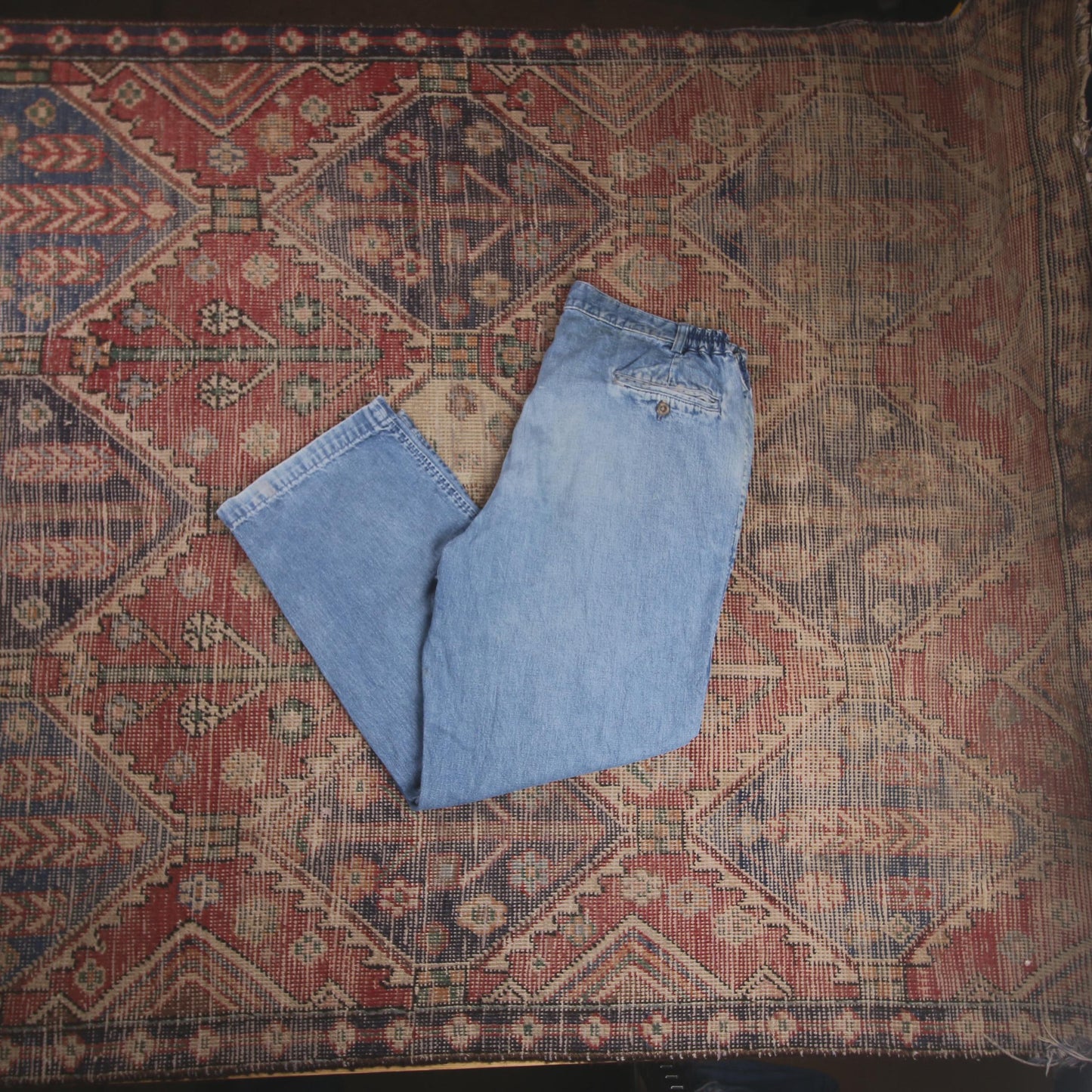 Lee W34 L27 Straight Leg Loose Fit Blue Denim Jeans