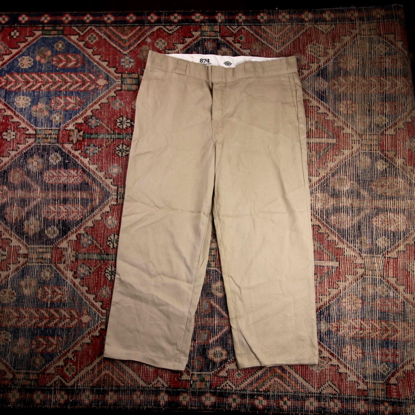 Dickies 874 W36 L24 Straight Leg Beige Cotton Blend Trousers