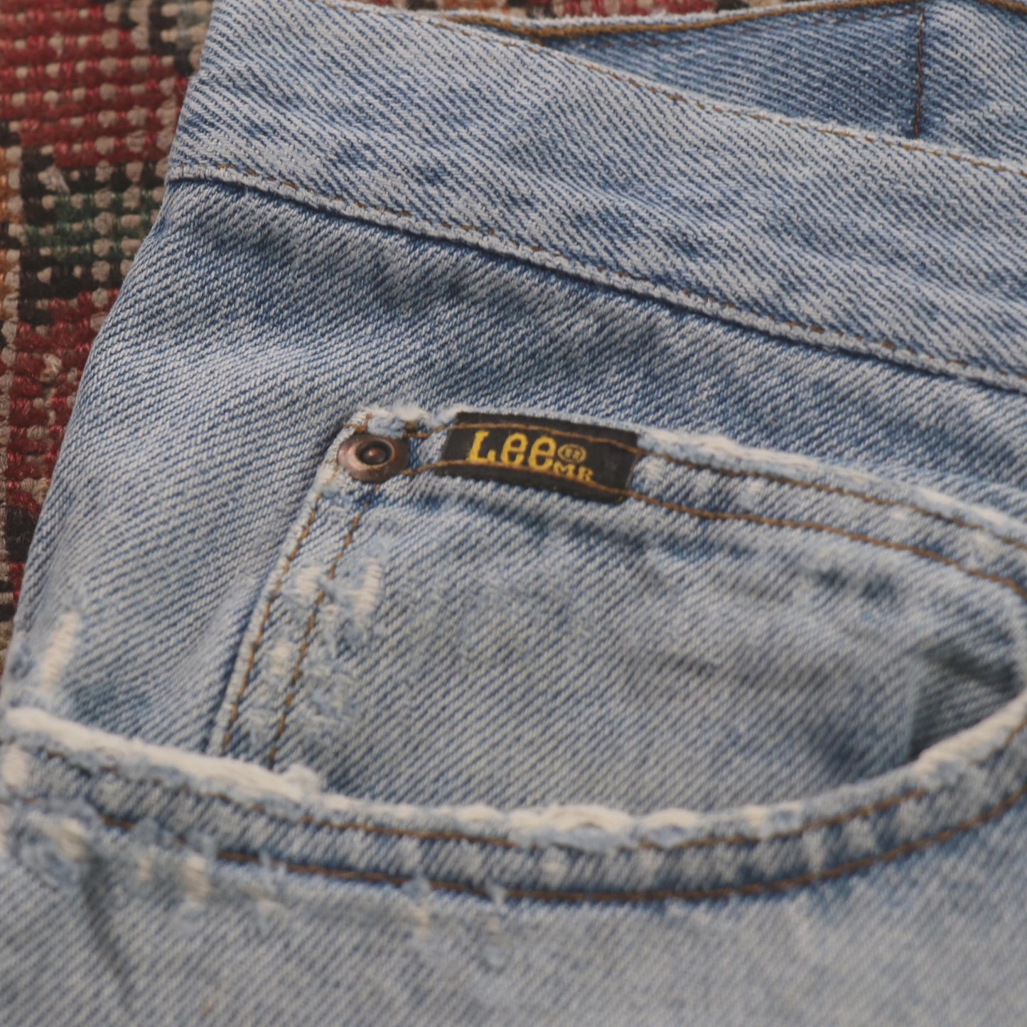 Lee W36 L29 Tapered Leg Relaxed Fit Classic Ripped Style Blue Denim Jeans