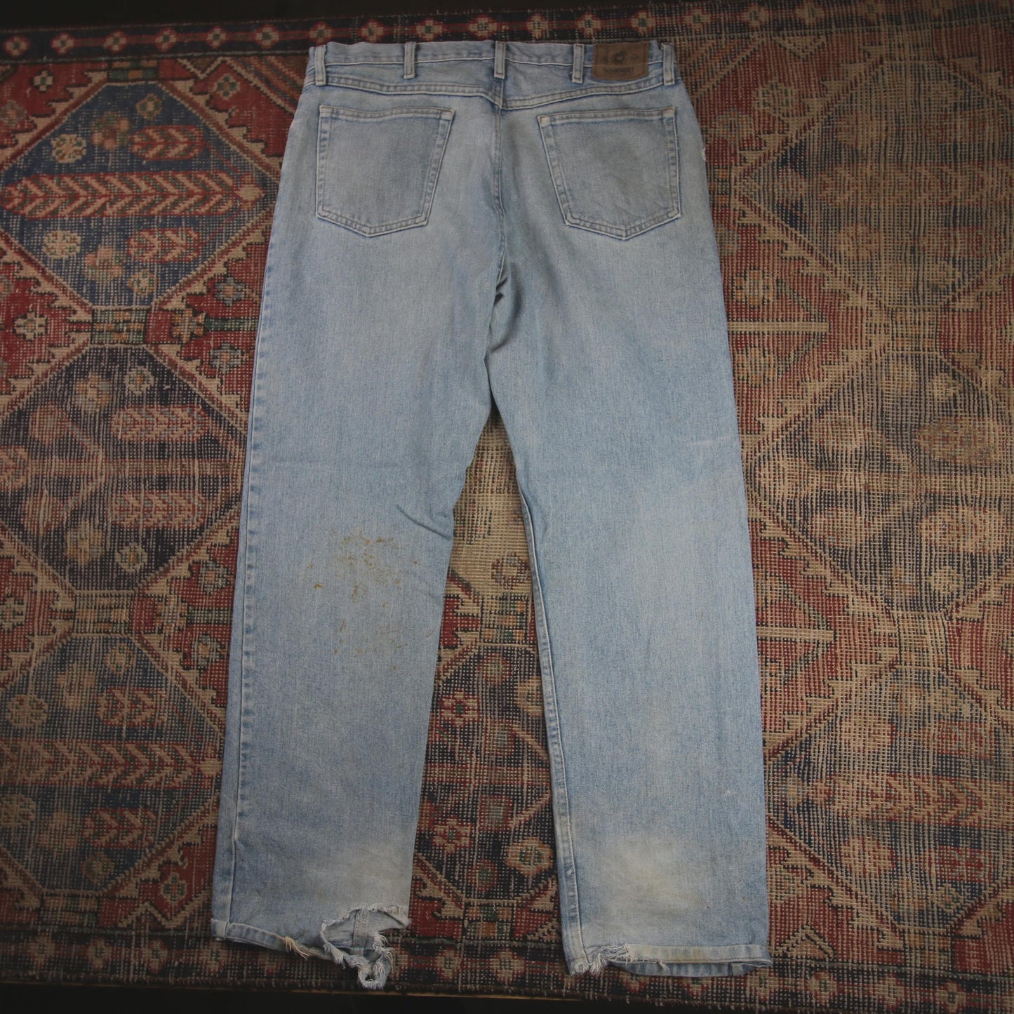 Wrangler W36 L32 Straight Leg Loose Fit Blue Denim Jeans