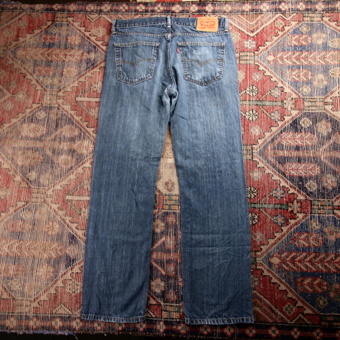 Levi's 559 W34 L31 Straight Leg Relaxed Fit Classic Ripped Style Blue Denim Jean