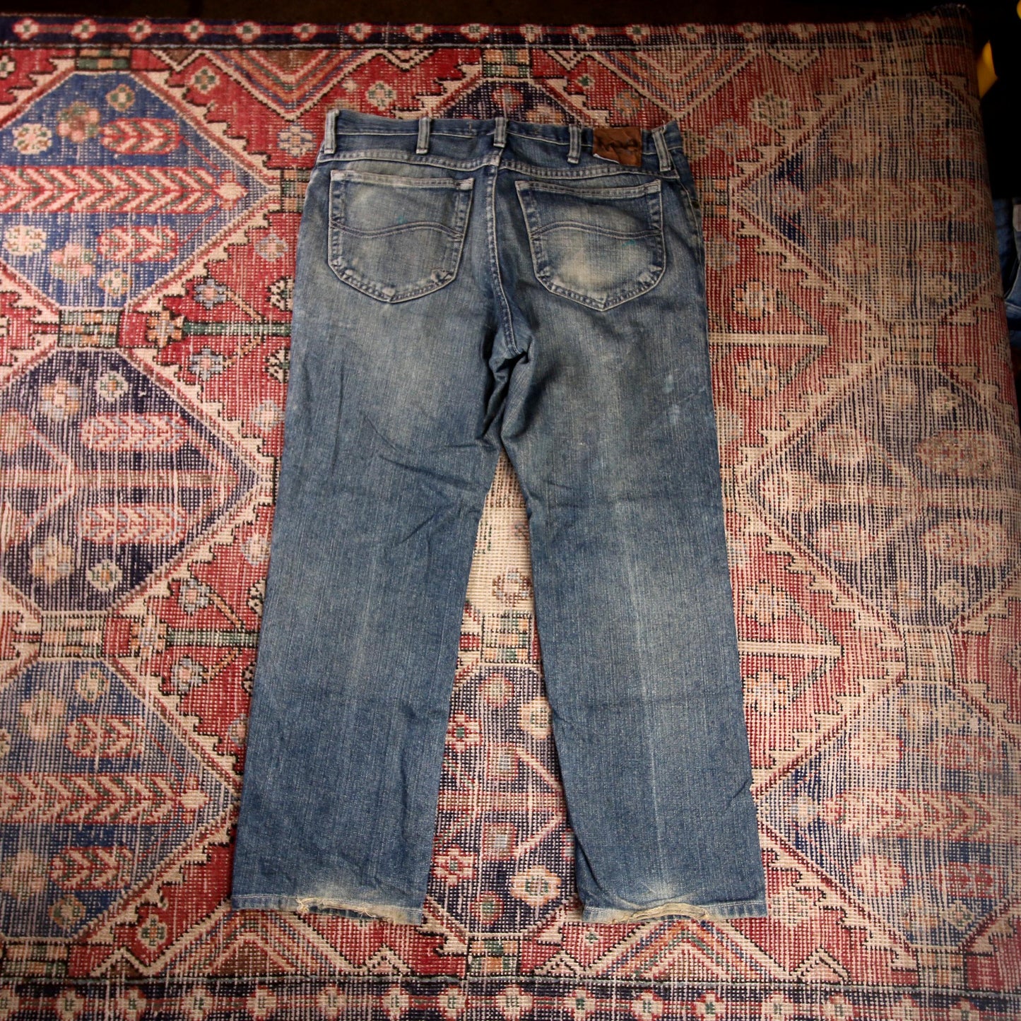 Lee W34 L27 Straight Leg Relaxed Fit Blue Denim Jeans