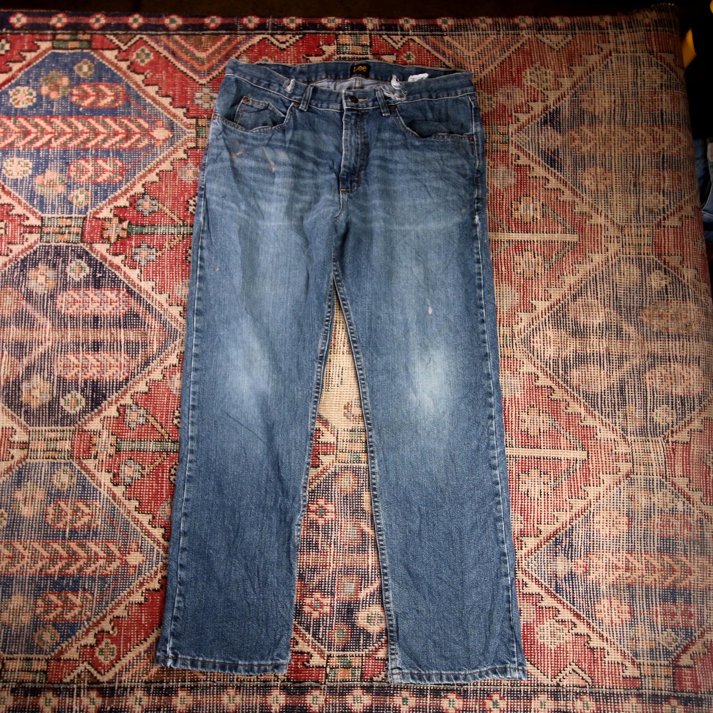 Lee W36 L29 Straight Leg Relaxed Fit Blue Denim Jeans