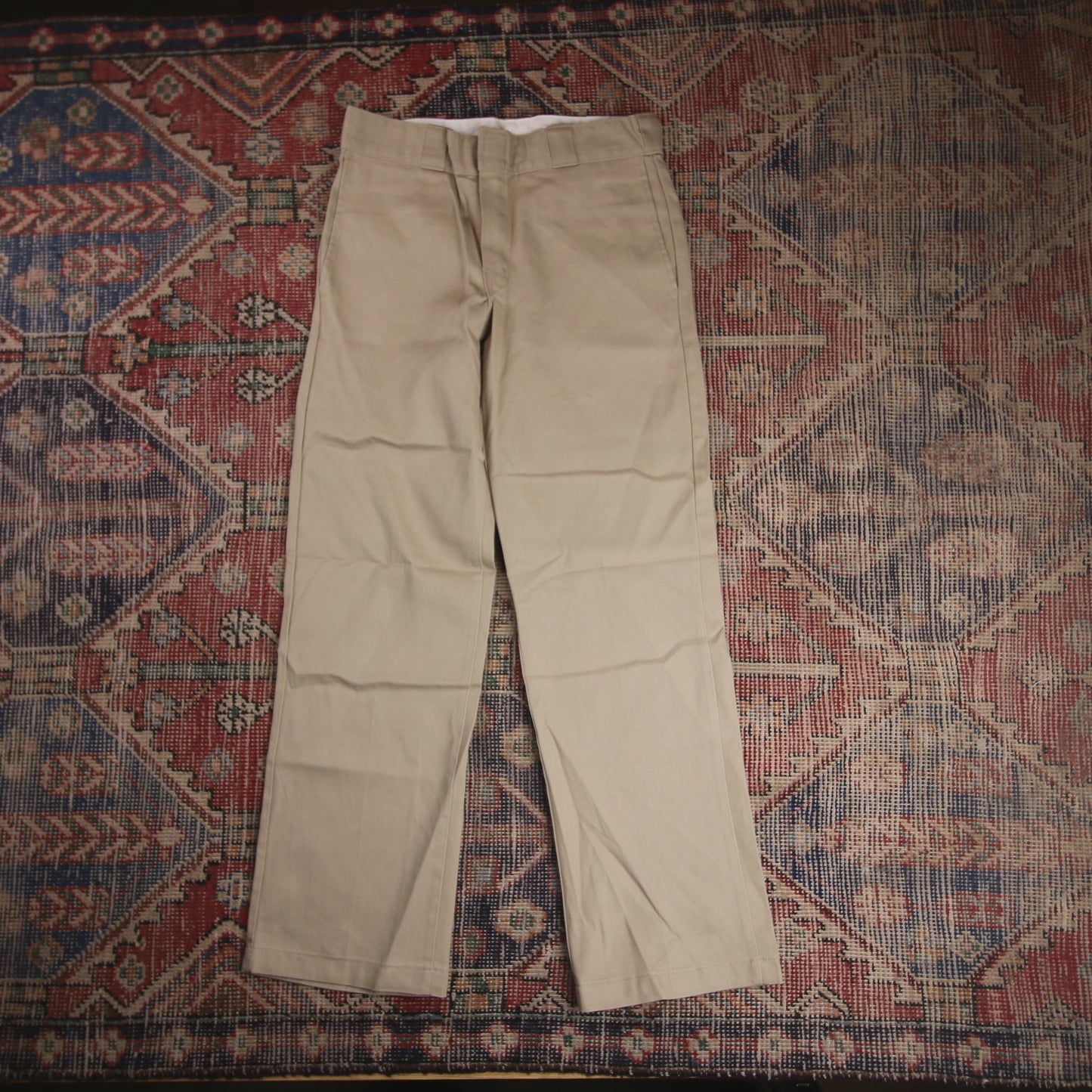 Dickies W28 L28 Straight Leg Beige Cotton Blend Trousers