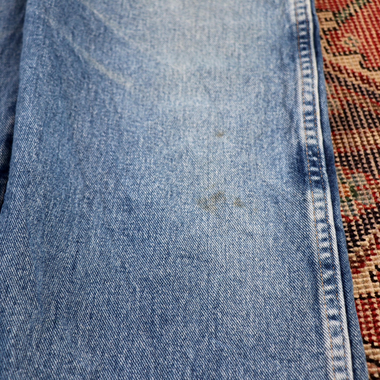 Wrangler W38 L31 Straight Leg Relaxed Fit Blue Denim Jeans
