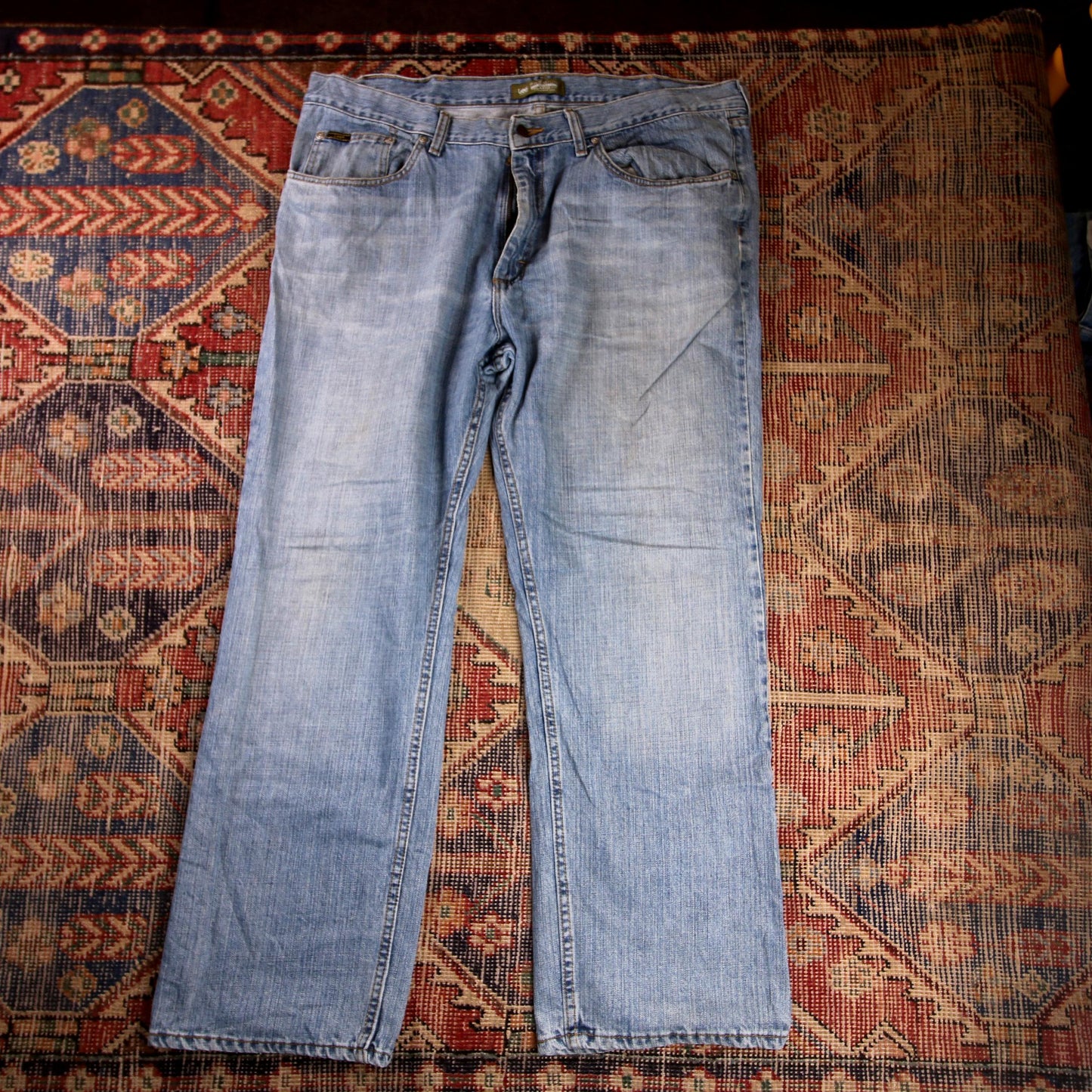 Lee W40 L29 Straight Leg Relaxed Fit Blue Denim Jeans