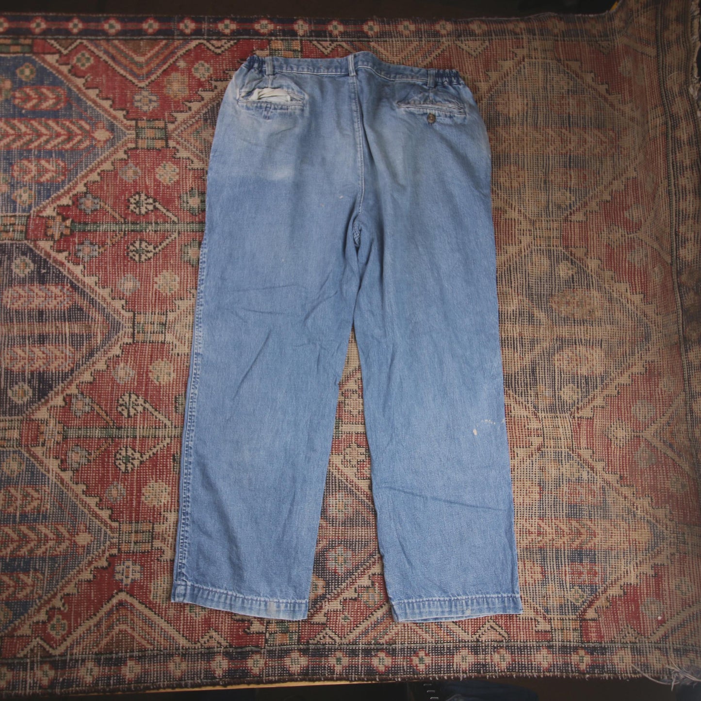 Lee W34 L27 Straight Leg Loose Fit Blue Denim Jeans