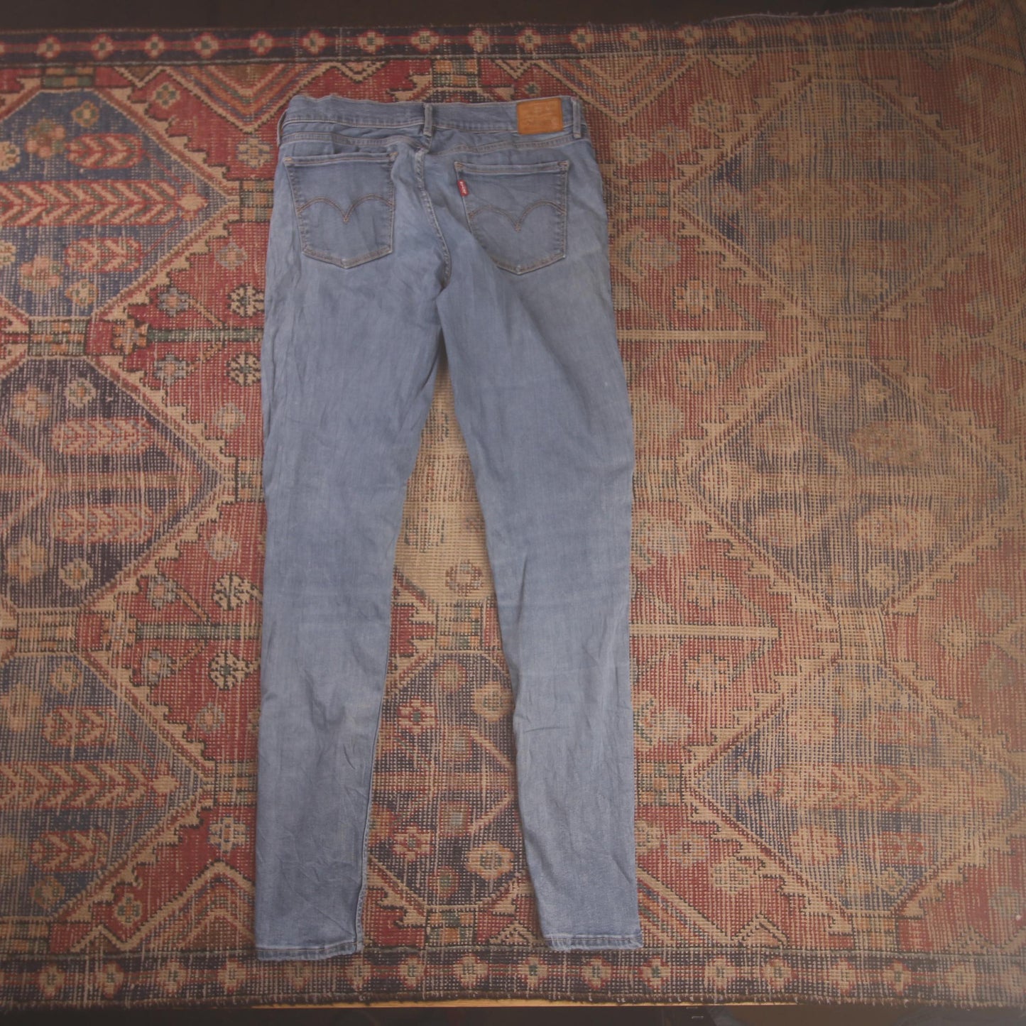 Levi's 710 W30 L30 Skinny Classic Ripped Style Blue Denim Jeans