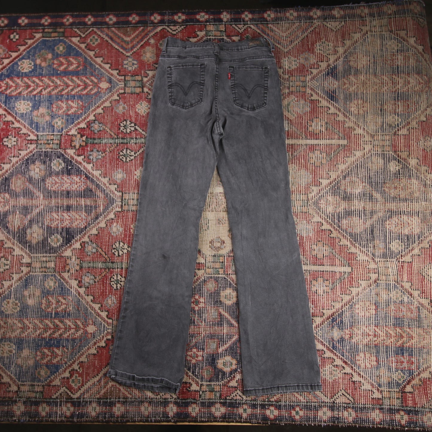 Levi's 512 W26 L30 Flared Black Denim Jeans