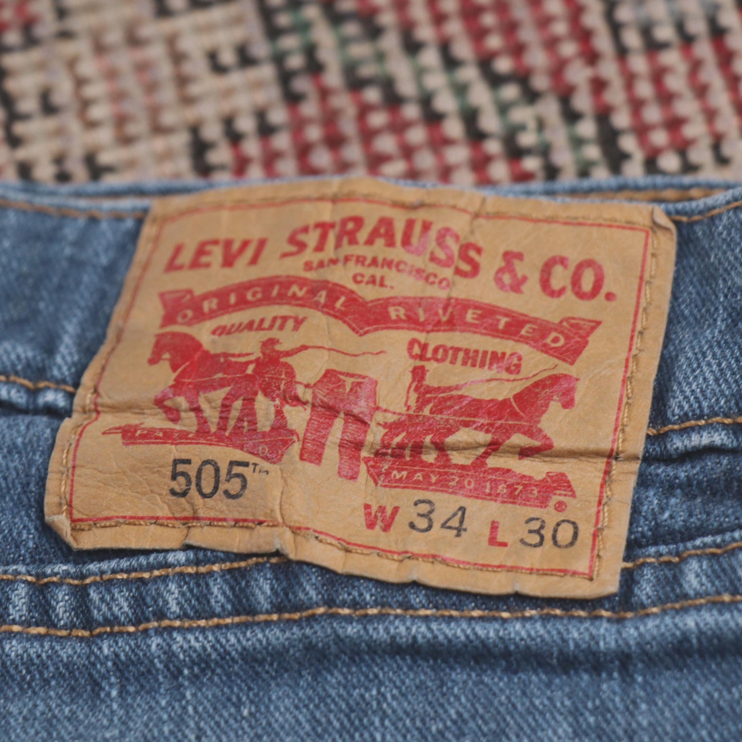 Levi's 505 W32 L30 Straight Leg Regular Fit Blue Denim Jeans
