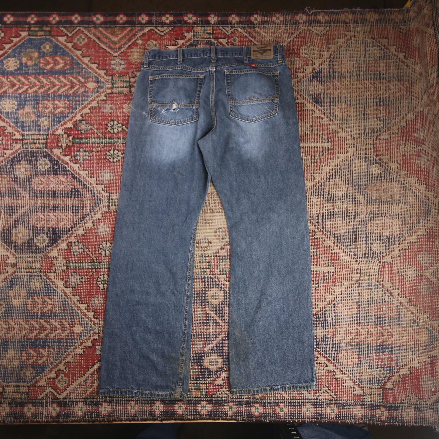 Wrangler W34 L28 Bootcut Relaxed Fit Blue Denim Jeans