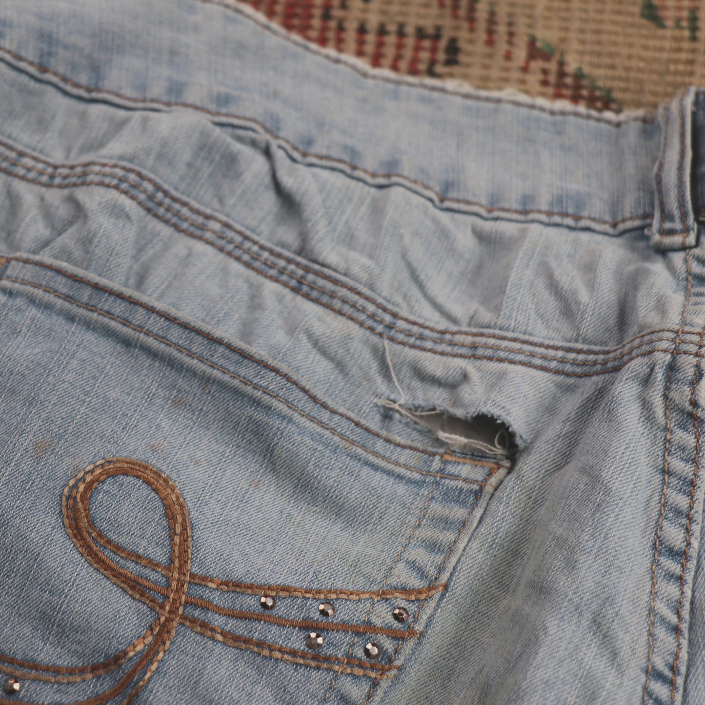 Lee W38 L28 Flared Blue Denim Jeans