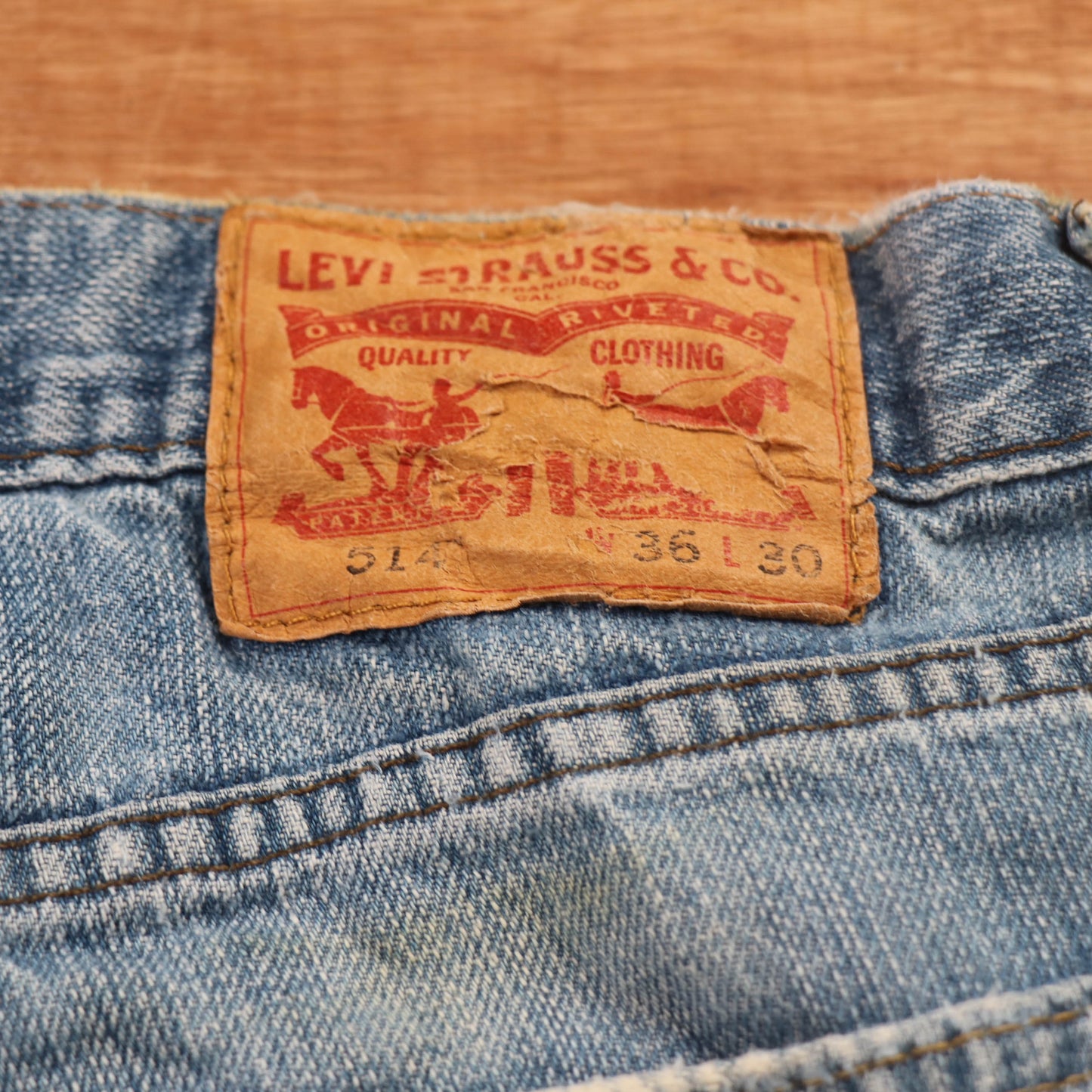 Levi's 514 Red Tab W36 L29 Straight Leg Blue Denim Jeans