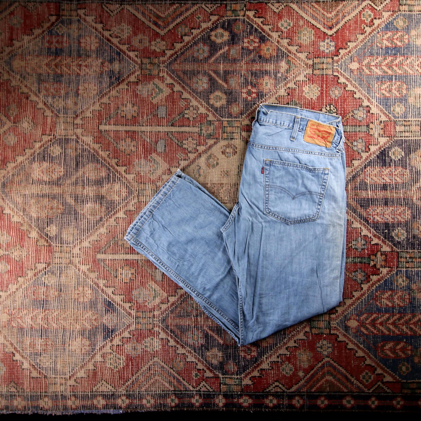 Levi's 505 Red Tab W28 L32 Straight Leg Regular Fit Blue Denim Jeans