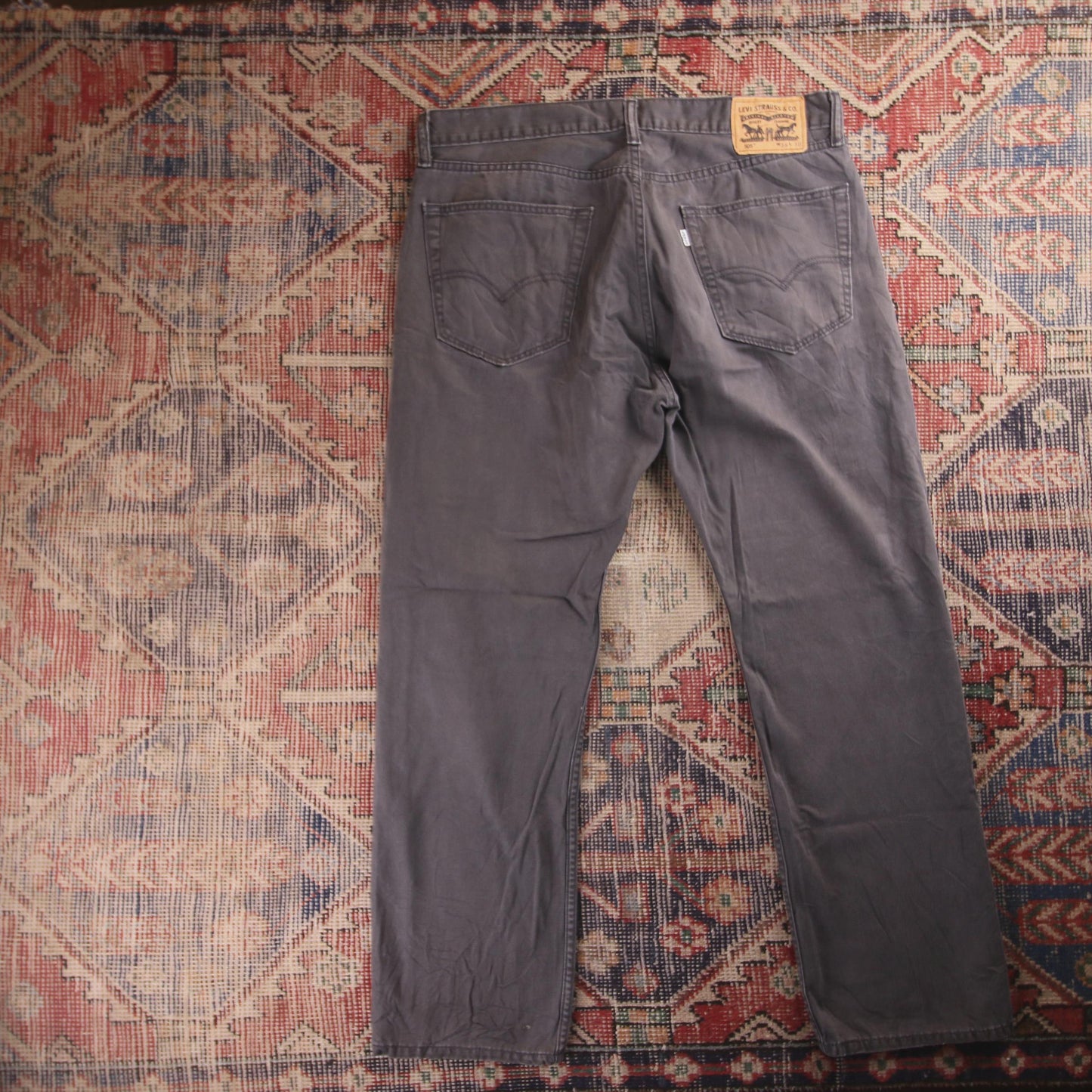 Levi's 505 White Tab W36 L29 Straight Leg Regular Fit Grey Denim Jeans