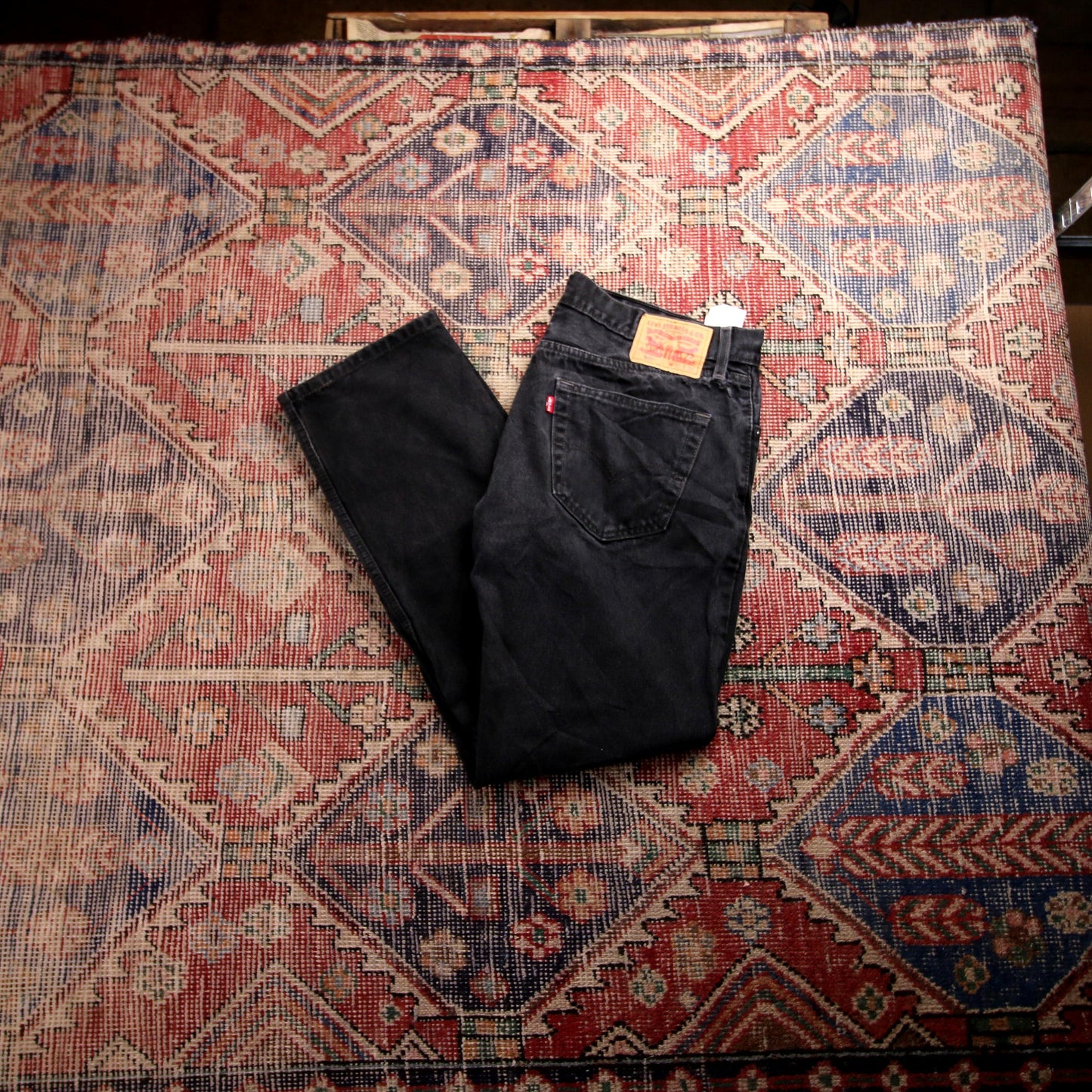 Levi's 505 W32 L29 Straight Leg Regular Fit Black Denim Jeans