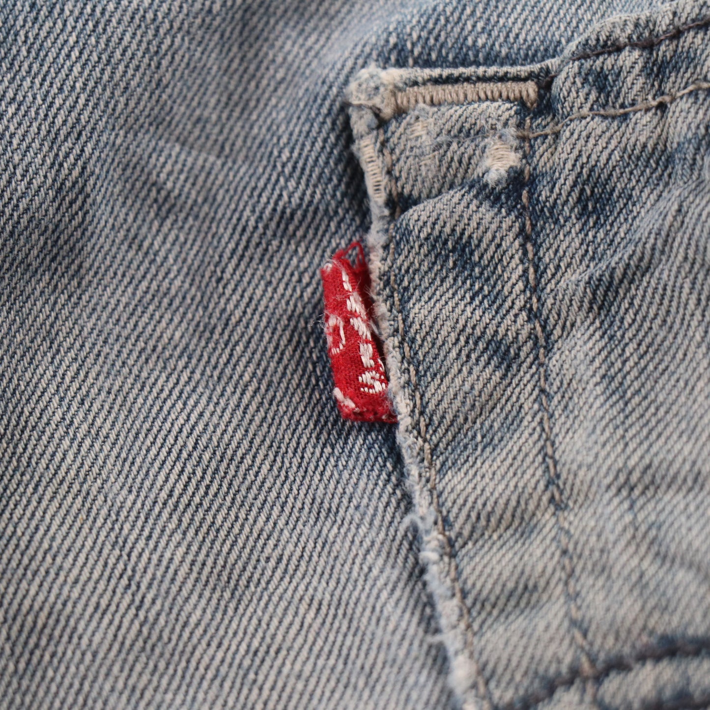 Levi's 506 Red Tab W34 L34 Straight Leg Classic Ripped Style Blue Denim Jeans