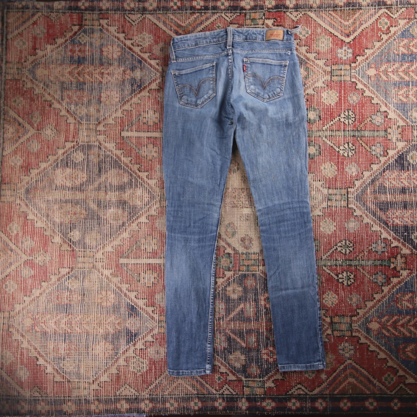 Levi's 711 Red Tab W28 L30 Skinny Blue Denim Jeans