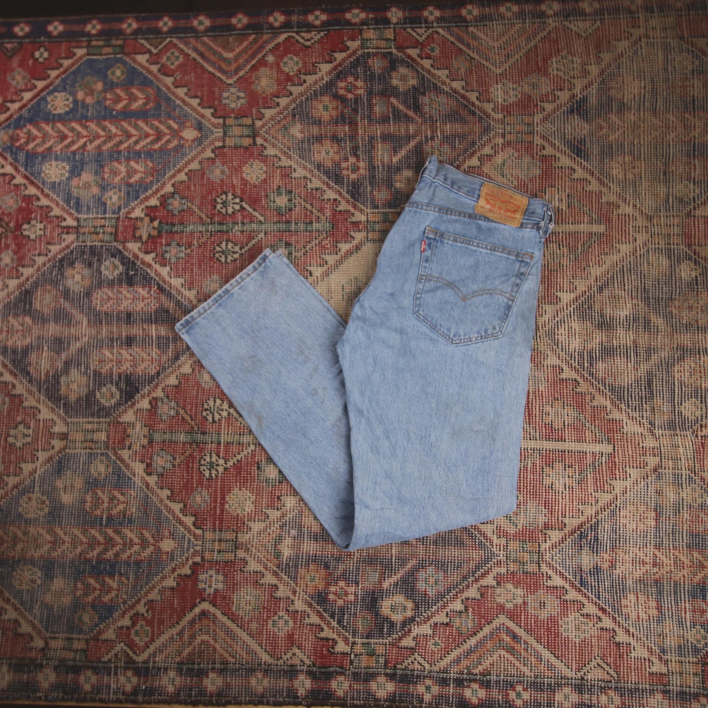 Levi's 505 W36 L34 Straight Leg Regular Fit Blue Denim Jeans