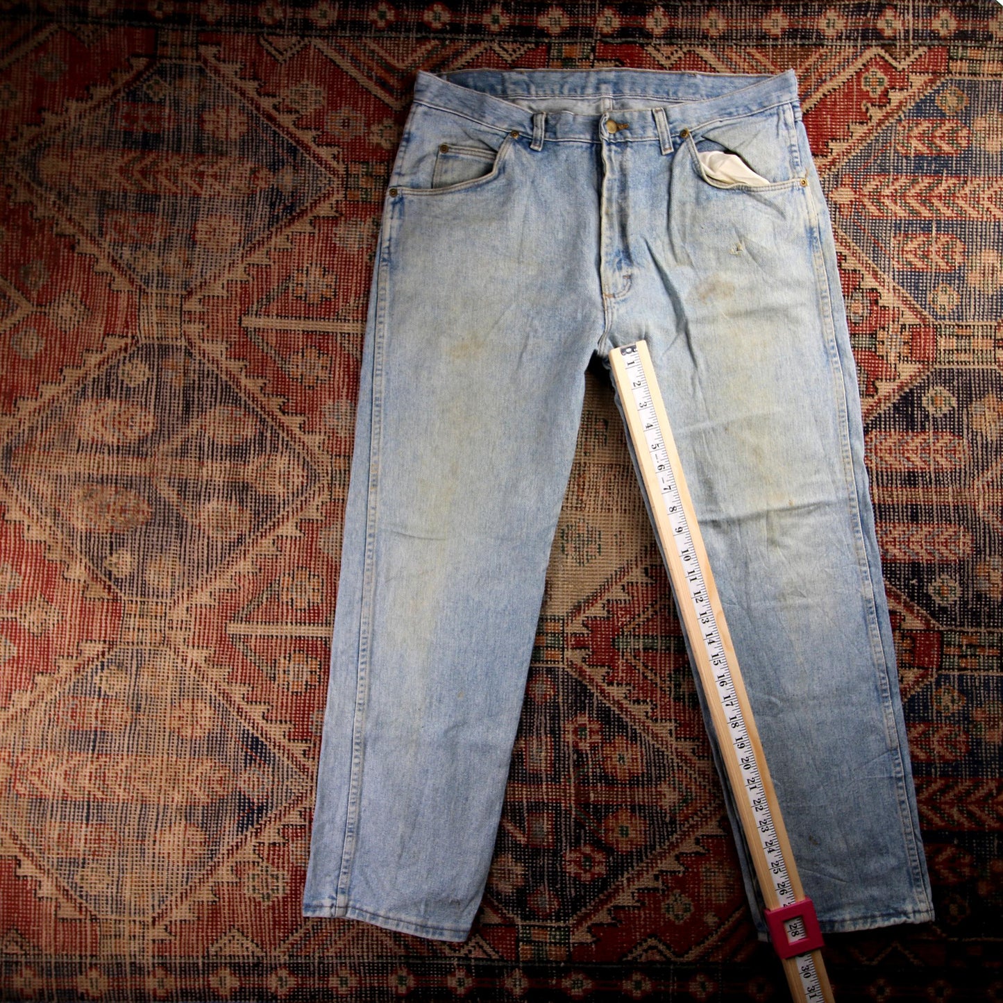 Wrangler W36 L28 Straight Leg Blue Denim Jeans