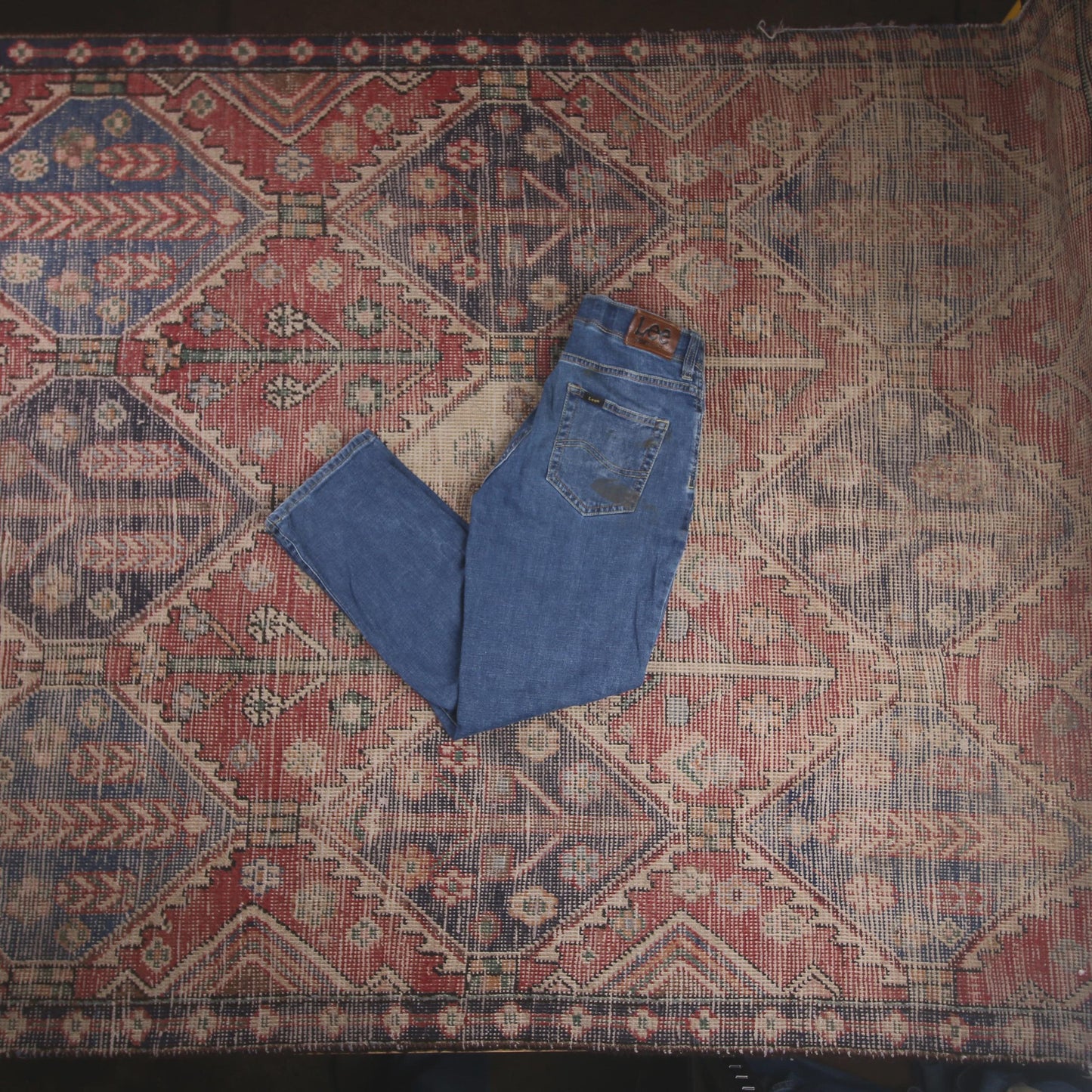 Lee W28 L24 Straight Leg Blue Denim Jeans
