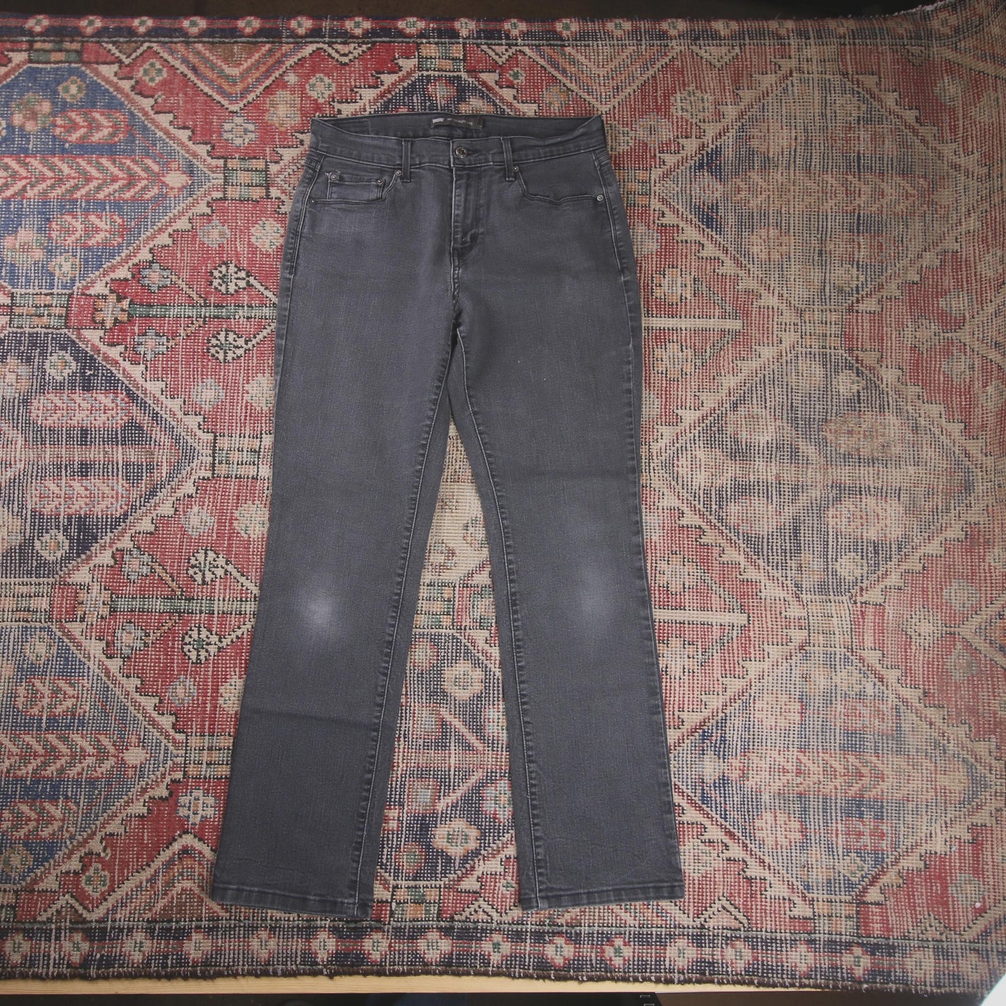Levi's W30 L28 Straight Leg Black Denim Jeans