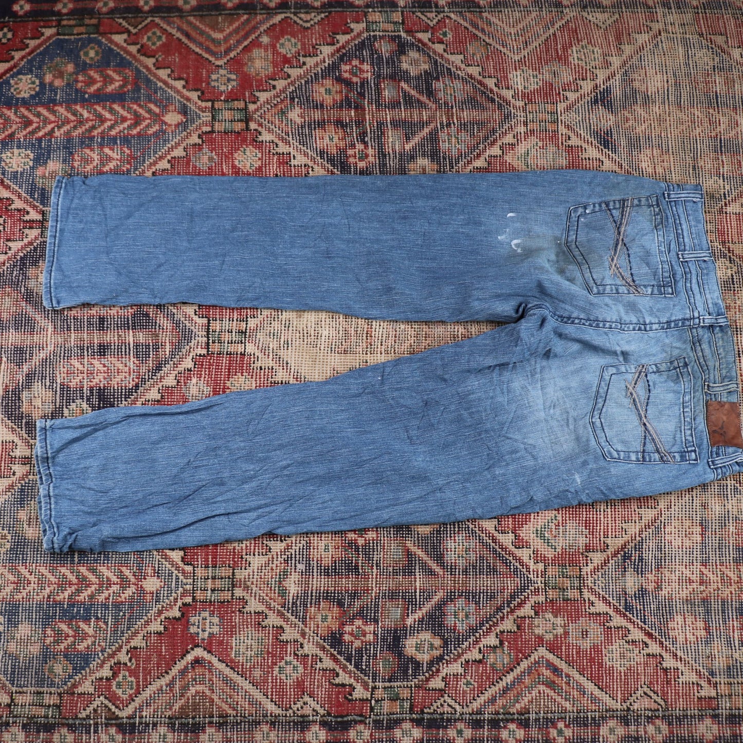Wrangler W36 L29 Straight Leg Blue Denim Jeans