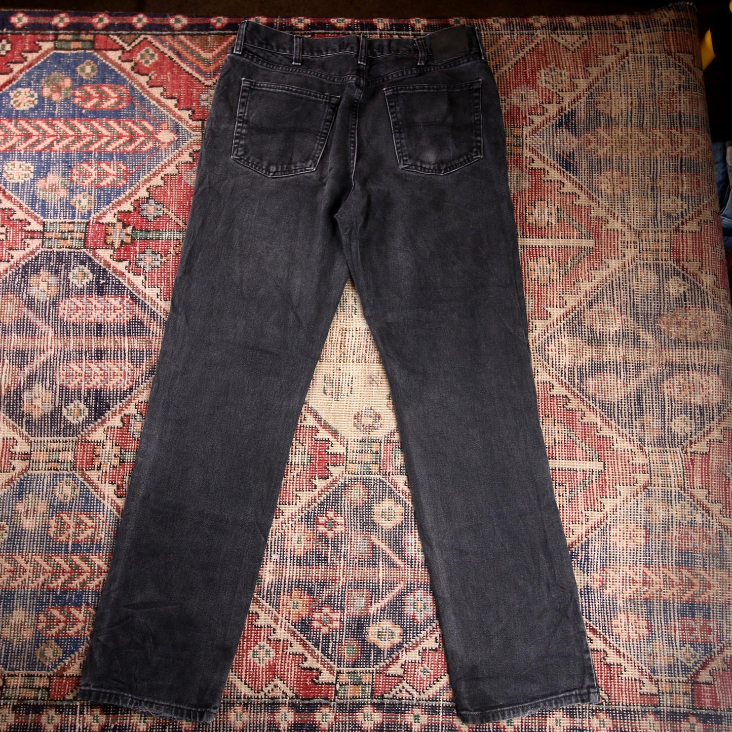 Lee W34 L33 Straight Leg Relaxed Fit Black Denim Jeans